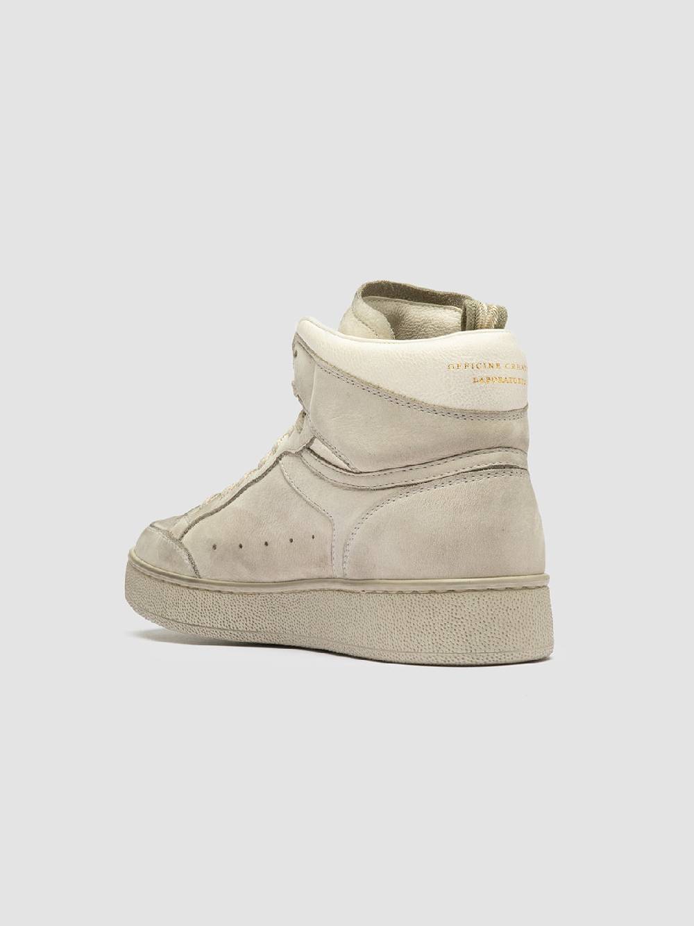 Officine Creative THE ANSWER 108 Sneaker Alte in Nabuk Bianco Sporco Economico