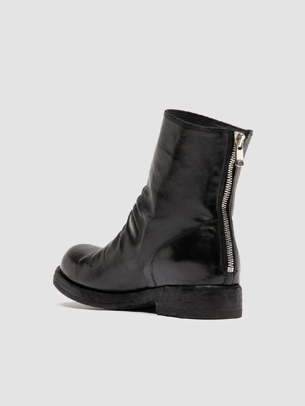 Officine Creative BULLA DD 303 Stivali con Zip in Pelle Nera In Vendita