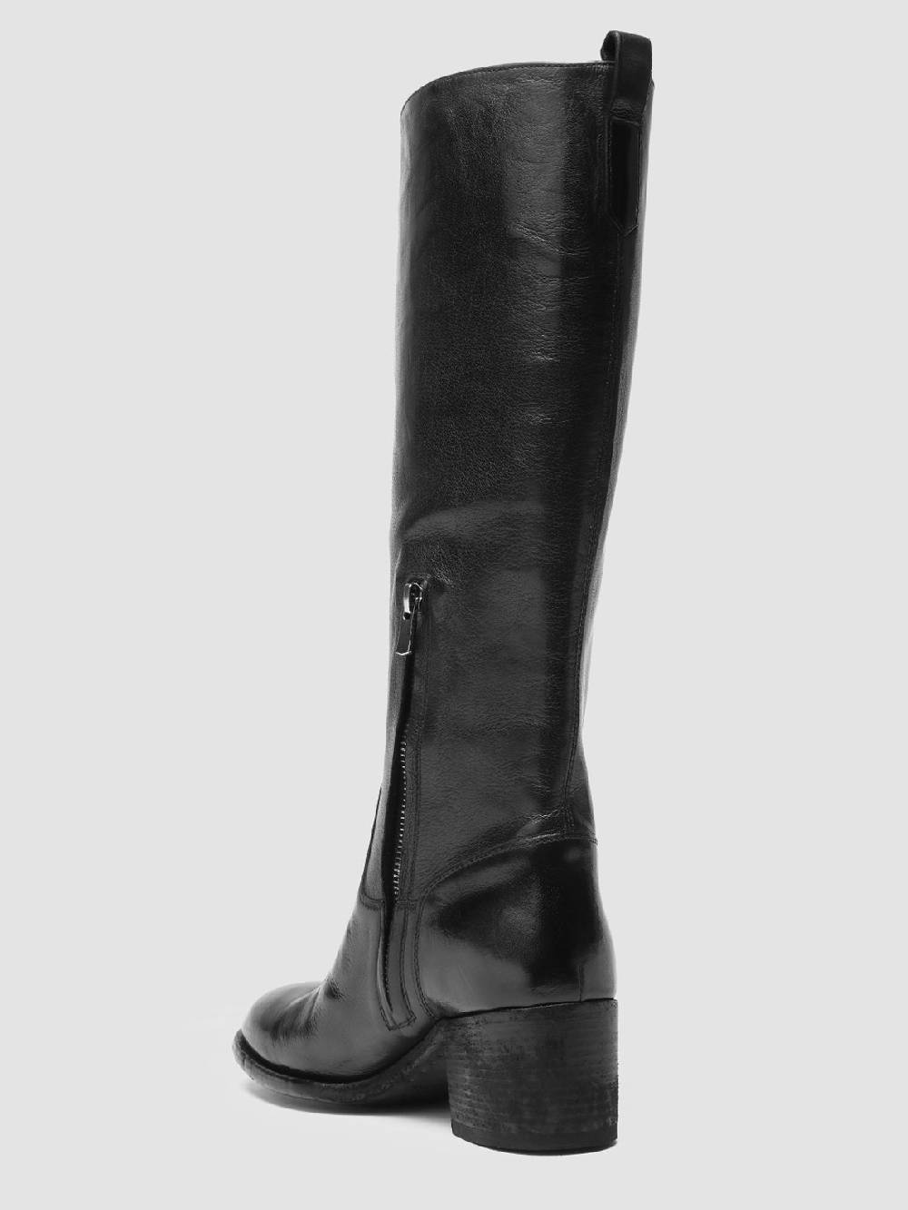 Officine Creative DENNER 116 Stivali Zip in Pelle Nera Fino al 65% di sconto