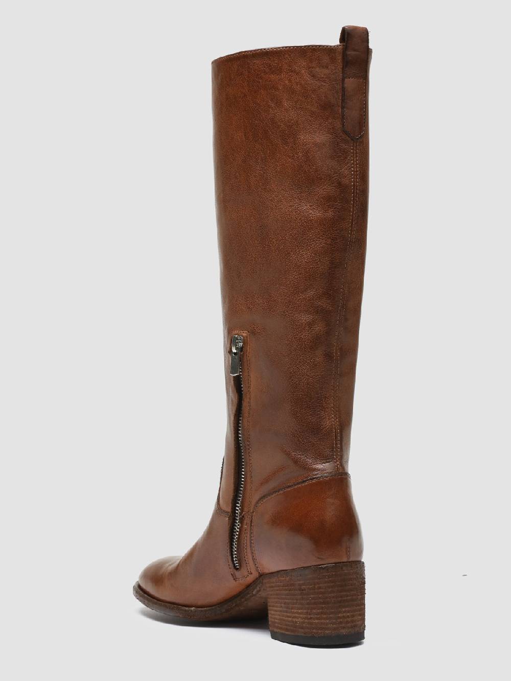 Officine Creative DENNER 116 Stivali Zip in Pelle Marrone Only for today
