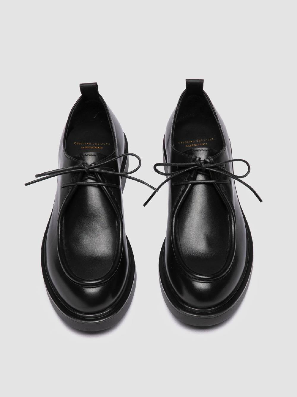Officine Creative ENGINEER 102 Derby in Pelle Nera Fino al 55% di sconto