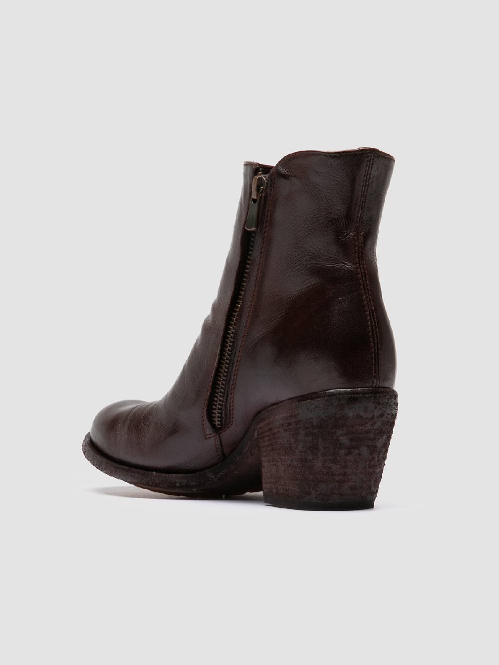 Officine Creative GODEAU 004 Stivali con Zip in Pelle Marrone Enormi sconti