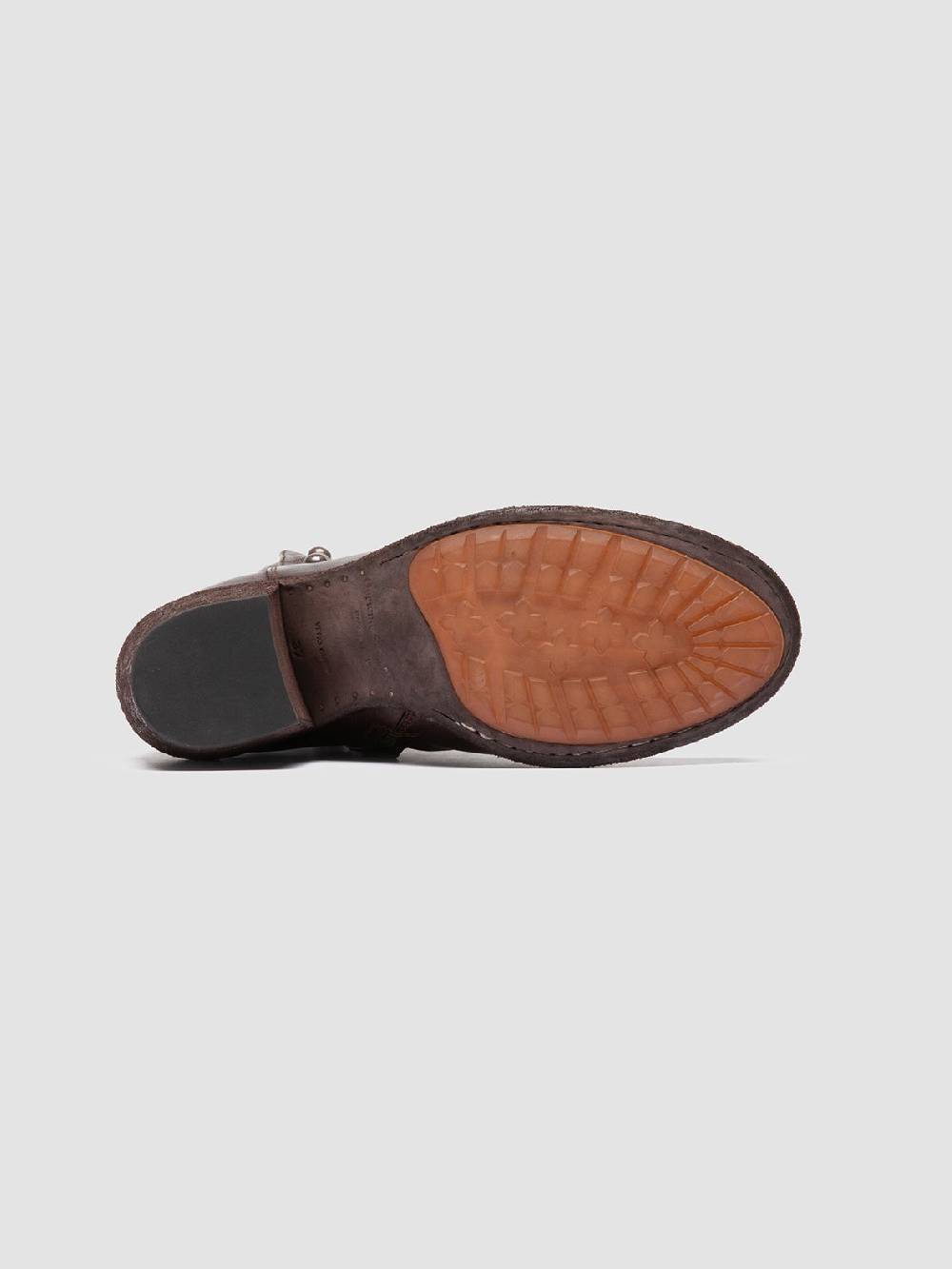 Officine Creative GODEAU 004 Stivali con Zip in Pelle Marrone Enormi sconti
