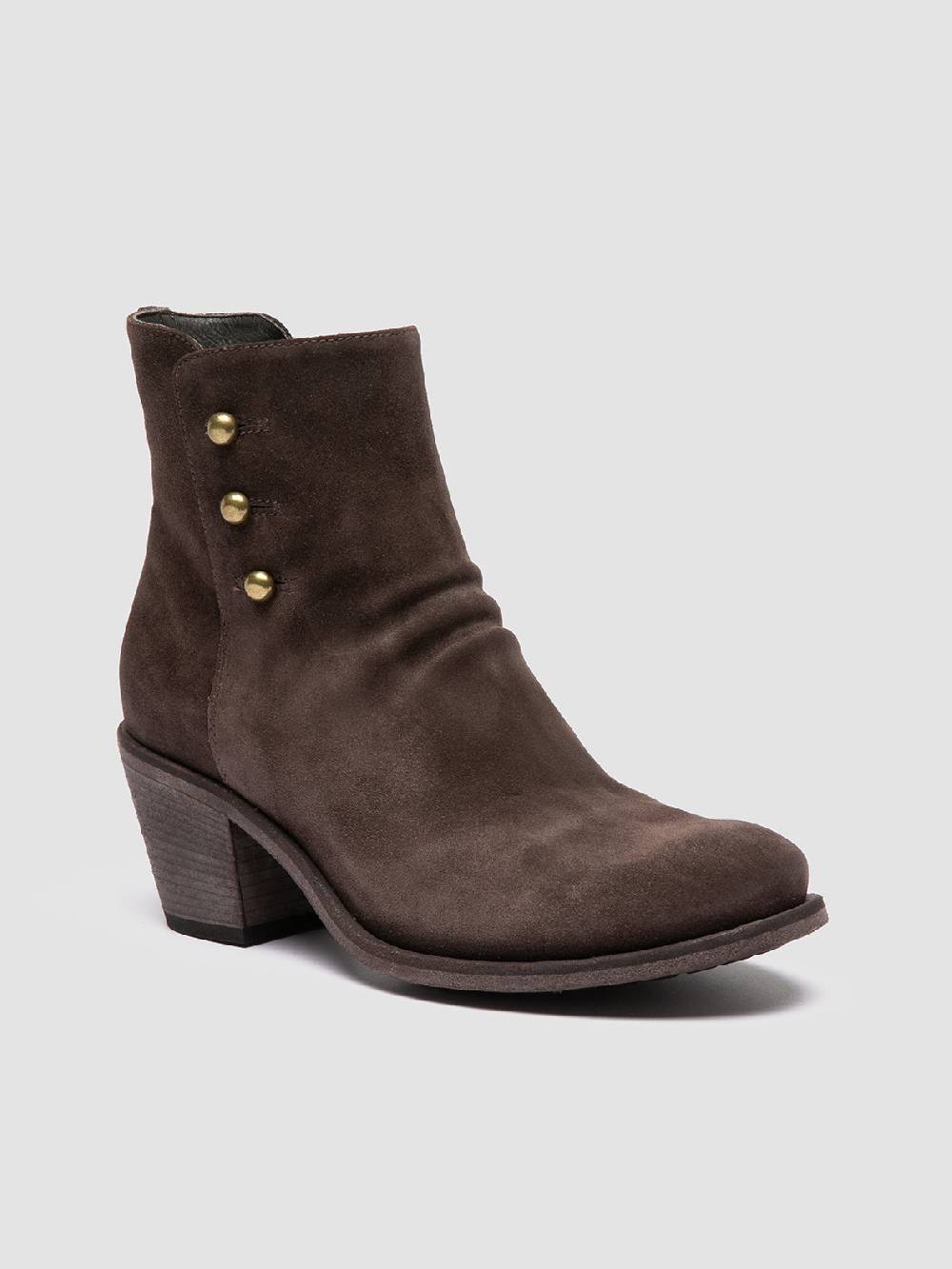 Officine Creative GODEAU 004 Stivali con Zip in Pelle Scamosciata Marrone 50% di sconto con spedizione gratuita