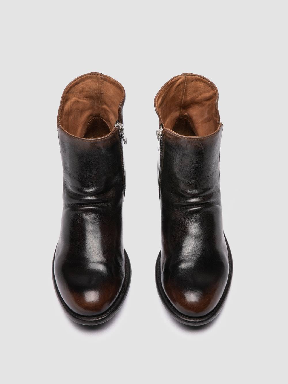 Officine Creative LIS 001 Stivali con Zip in Pelle Marrone In vendita