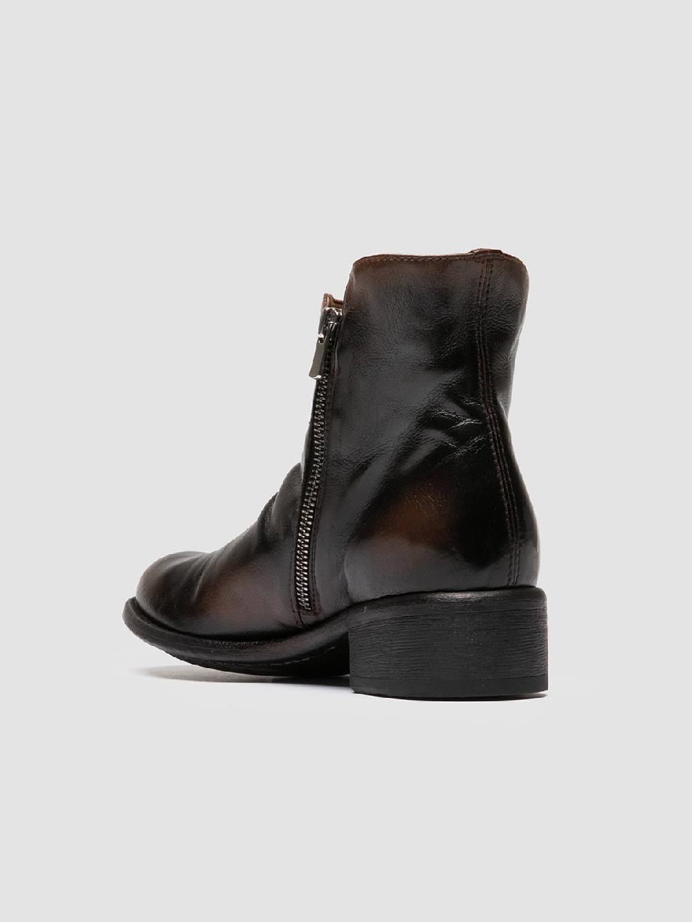 Officine Creative LIS 001 Stivali con Zip in Pelle Marrone In vendita