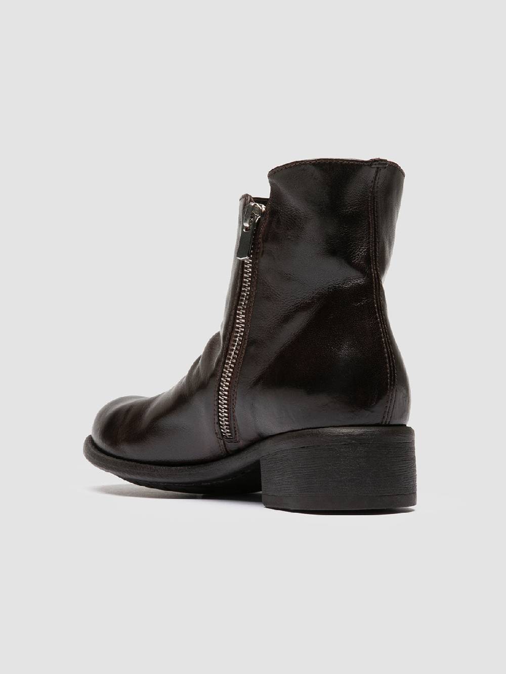 Officine Creative LIS 001 Stivali con Zip in Pelle Marrone Duty-free
