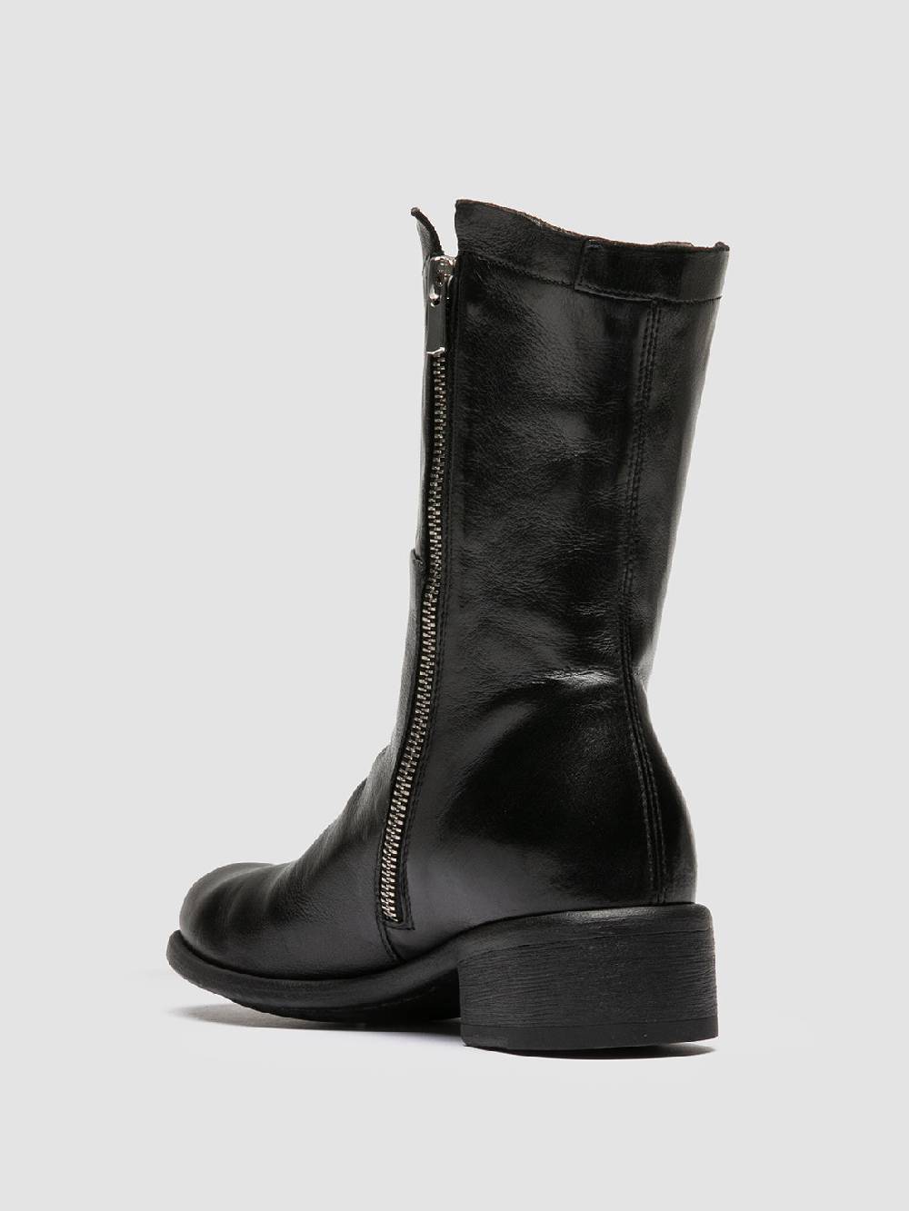 Officine Creative LIS 002 Stivali con Zip in Pelle Nera 50% di sconto per tempo limitato