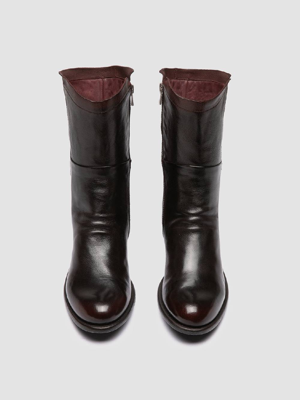 Officine Creative LIS 002 Stivali con Zip in Pelle Marrone Sconti questo mese
