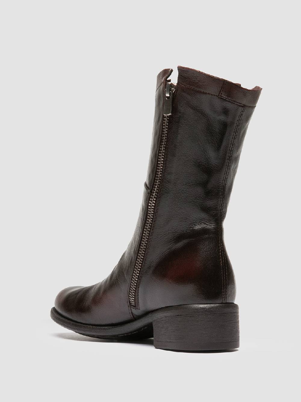 Officine Creative LIS 002 Stivali con Zip in Pelle Marrone Sconti questo mese