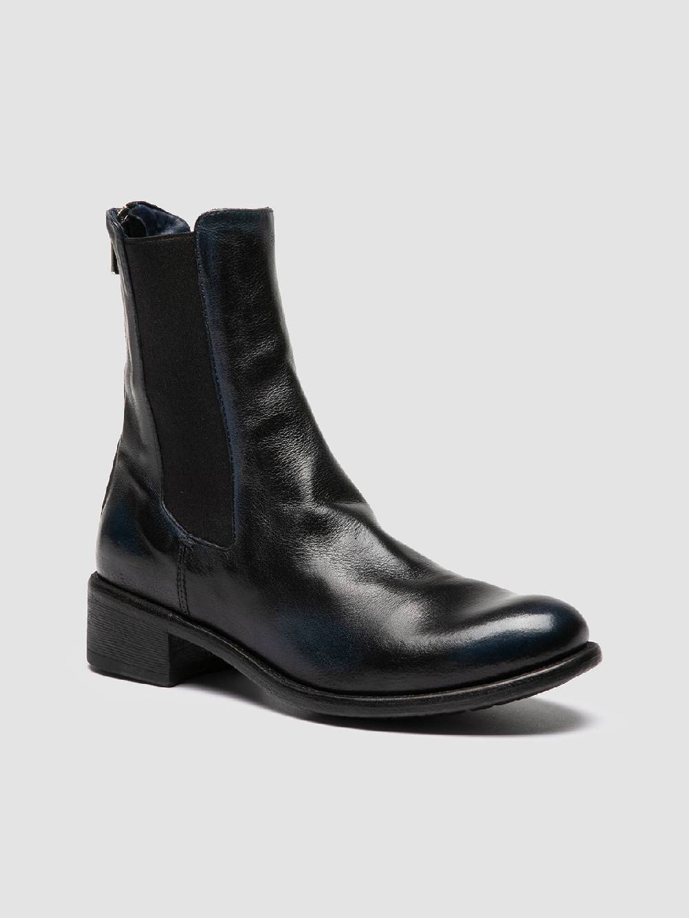 Officine Creative LIS 003 Stivaletti Chelsea in Pelle Blu 2025