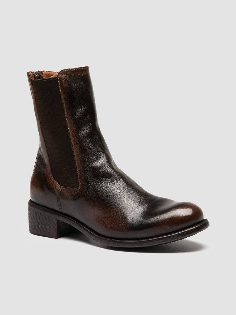 Officine Creative LIS 003 Stivaletti Chelsea in Pelle Marrone Italy
