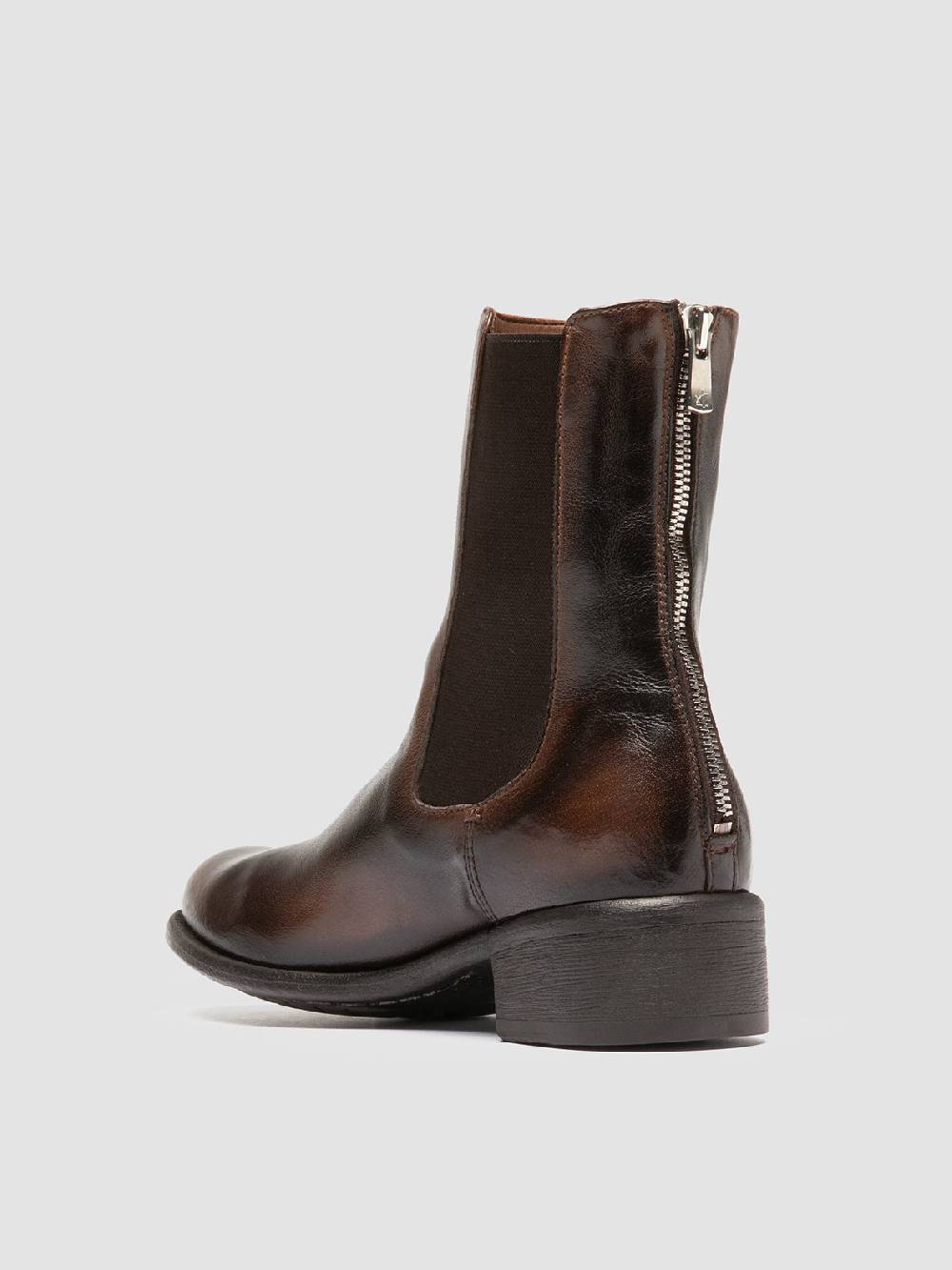 Officine Creative LIS 003 Stivaletti Chelsea in Pelle Marrone Italy