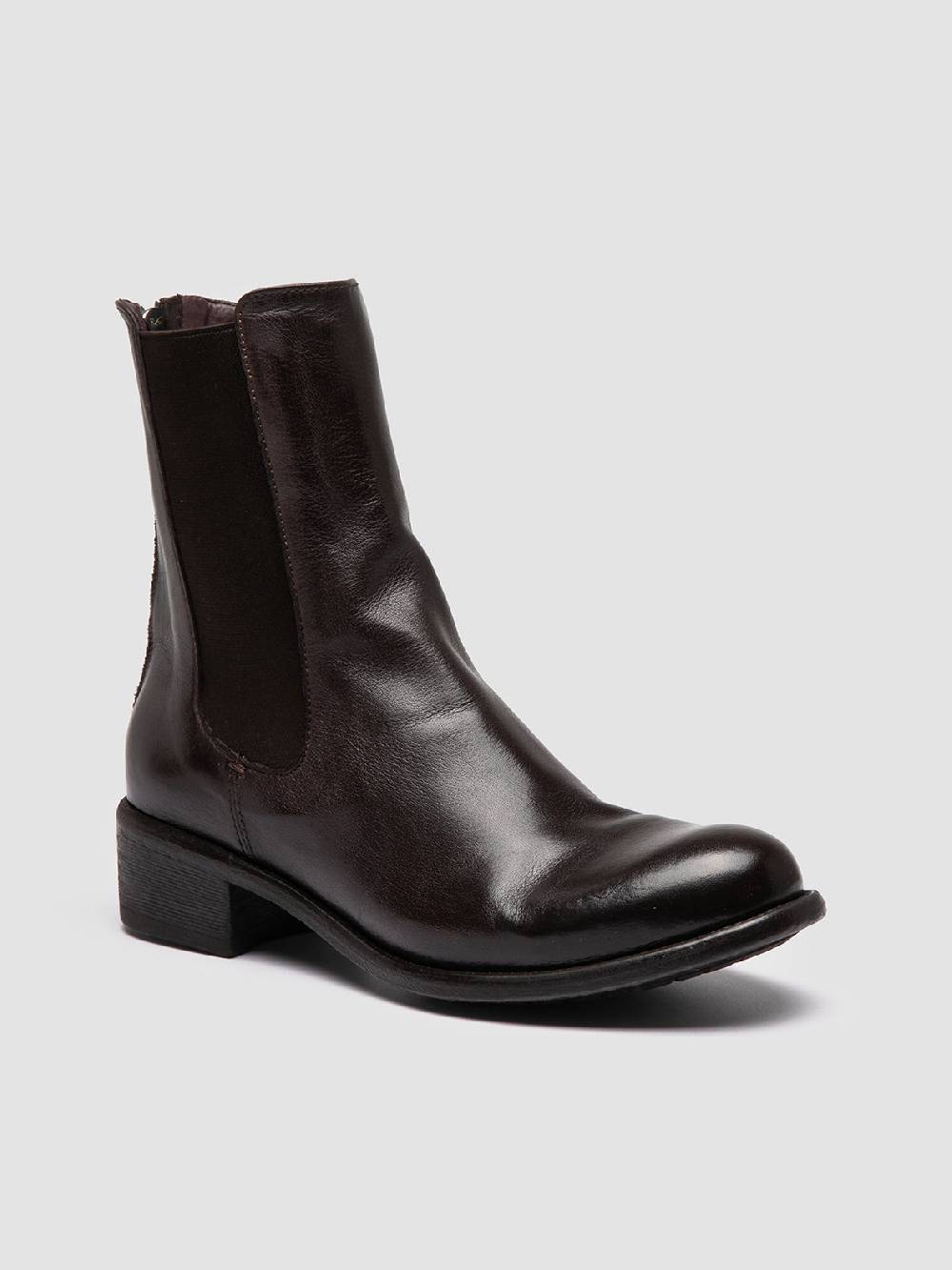Officine Creative LIS 003 Stivaletti Chelsea in Pelle Bordeaux Italia