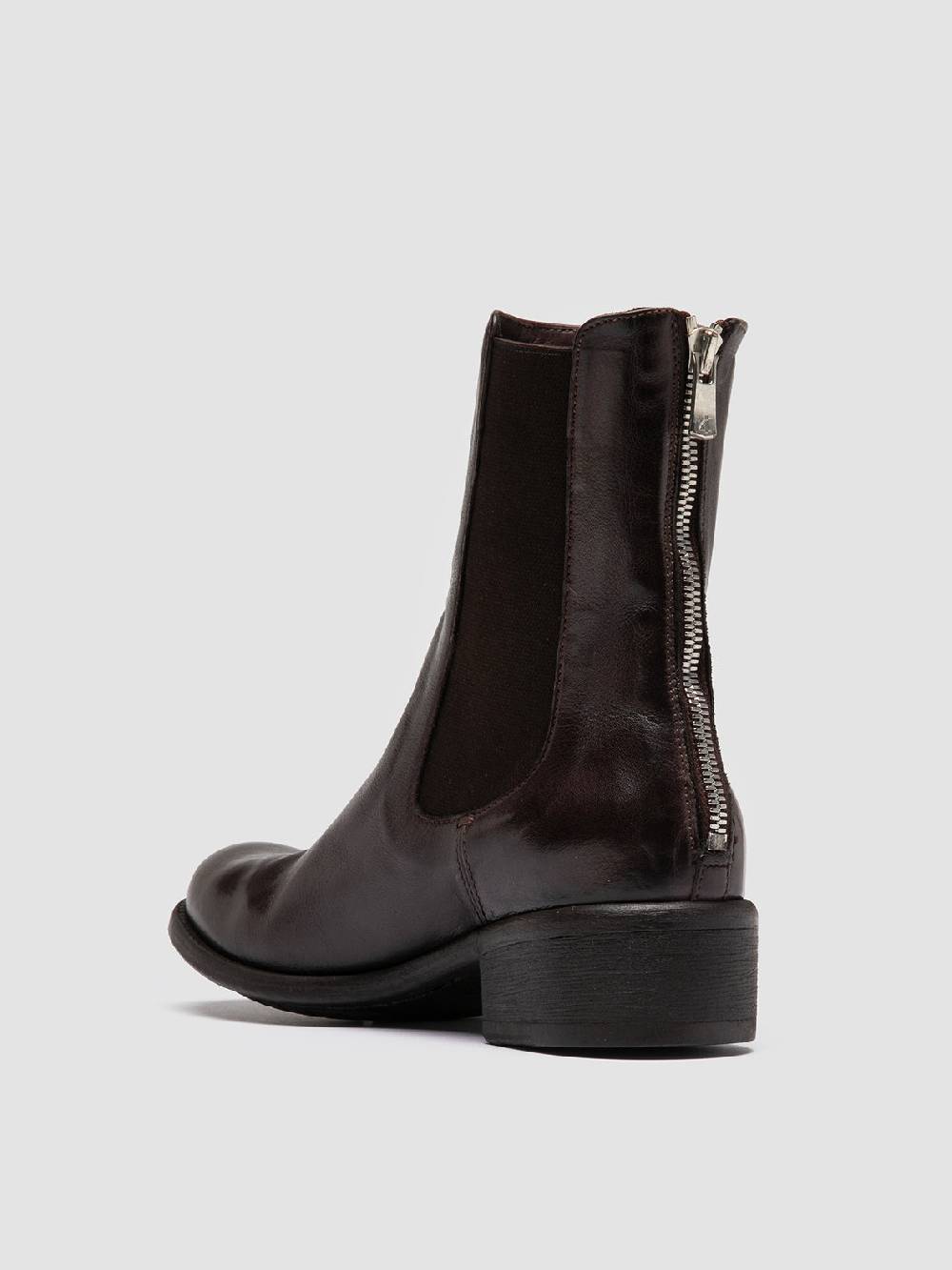 Officine Creative LIS 003 Stivaletti Chelsea in Pelle Bordeaux Italia