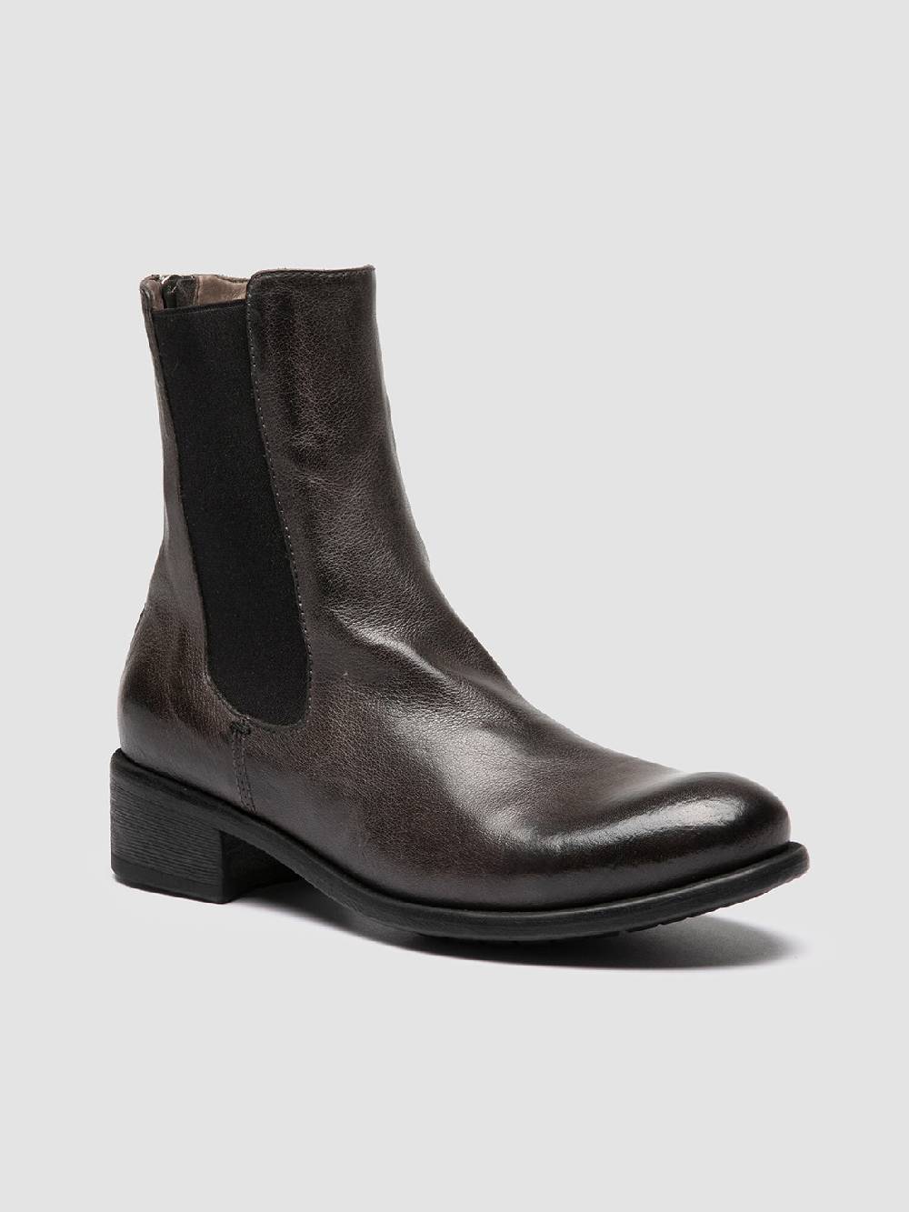 Officine Creative LIS 003 Stivaletti Chelsea in Pelle Grigia In Linea