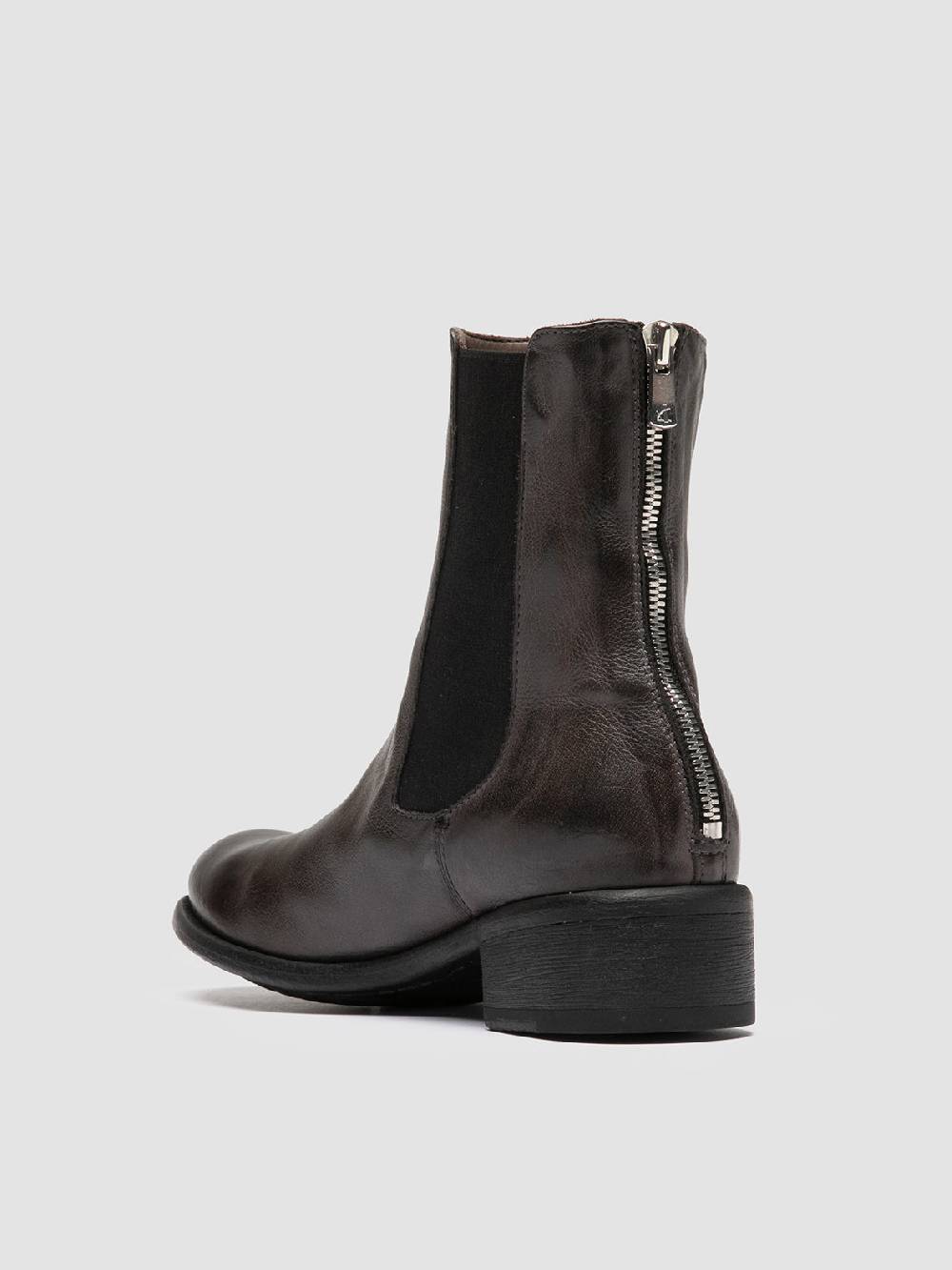 Officine Creative LIS 003 Stivaletti Chelsea in Pelle Grigia In Linea