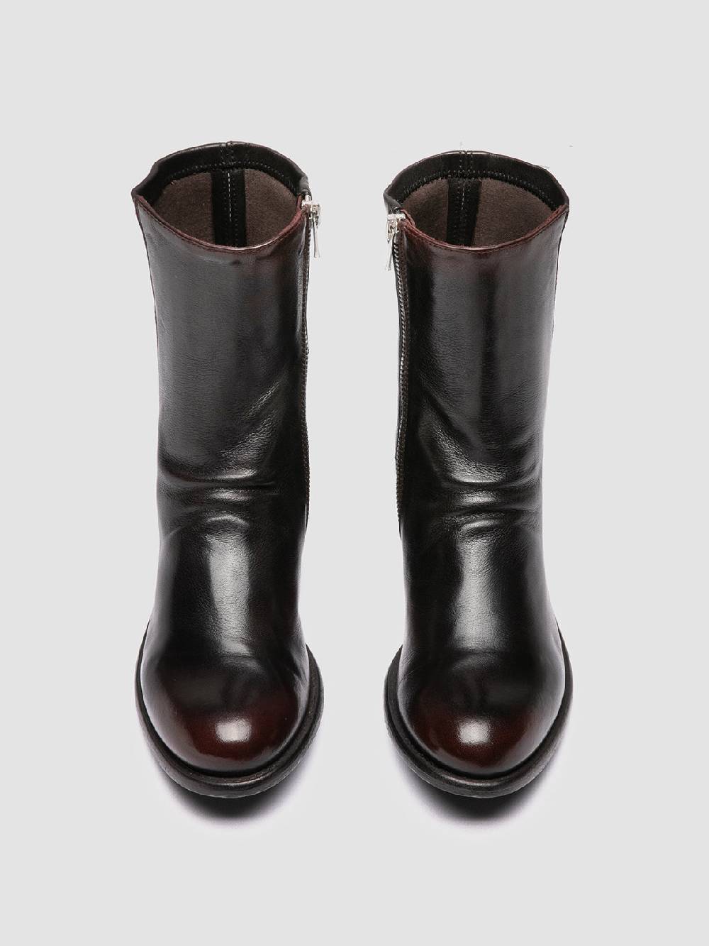 Officine Creative LIS 004 Stivali con Zip in Pelle Marrone Nuovo