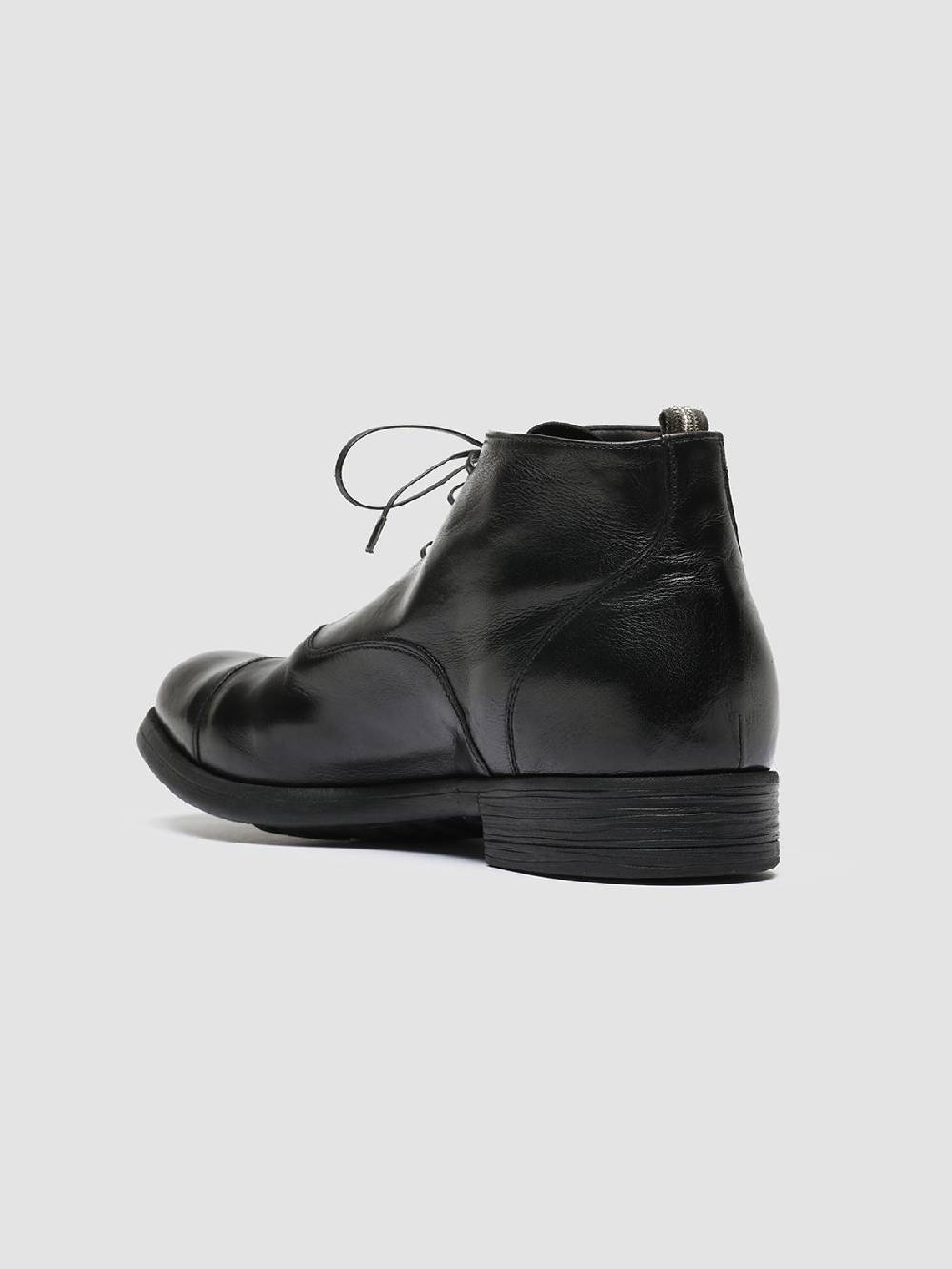 Officine Creative CHRONICLE 057 Stivali Stringati in Pelle Nera Vendita