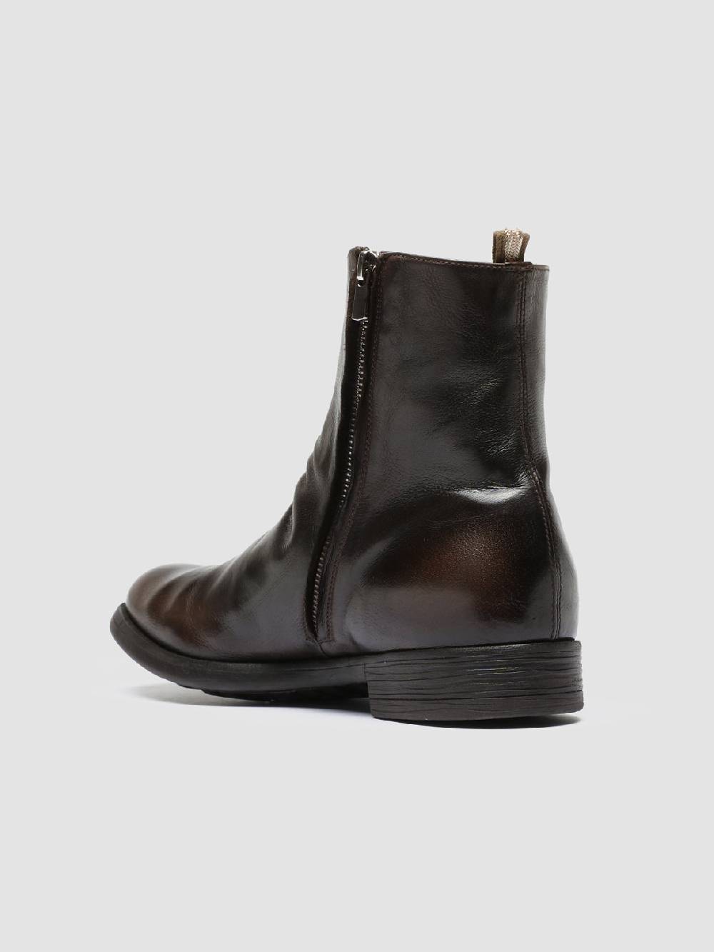 Officine Creative CHRONICLE 058 Stivali Zip in Pelle Marrone Spedizione Gratuita