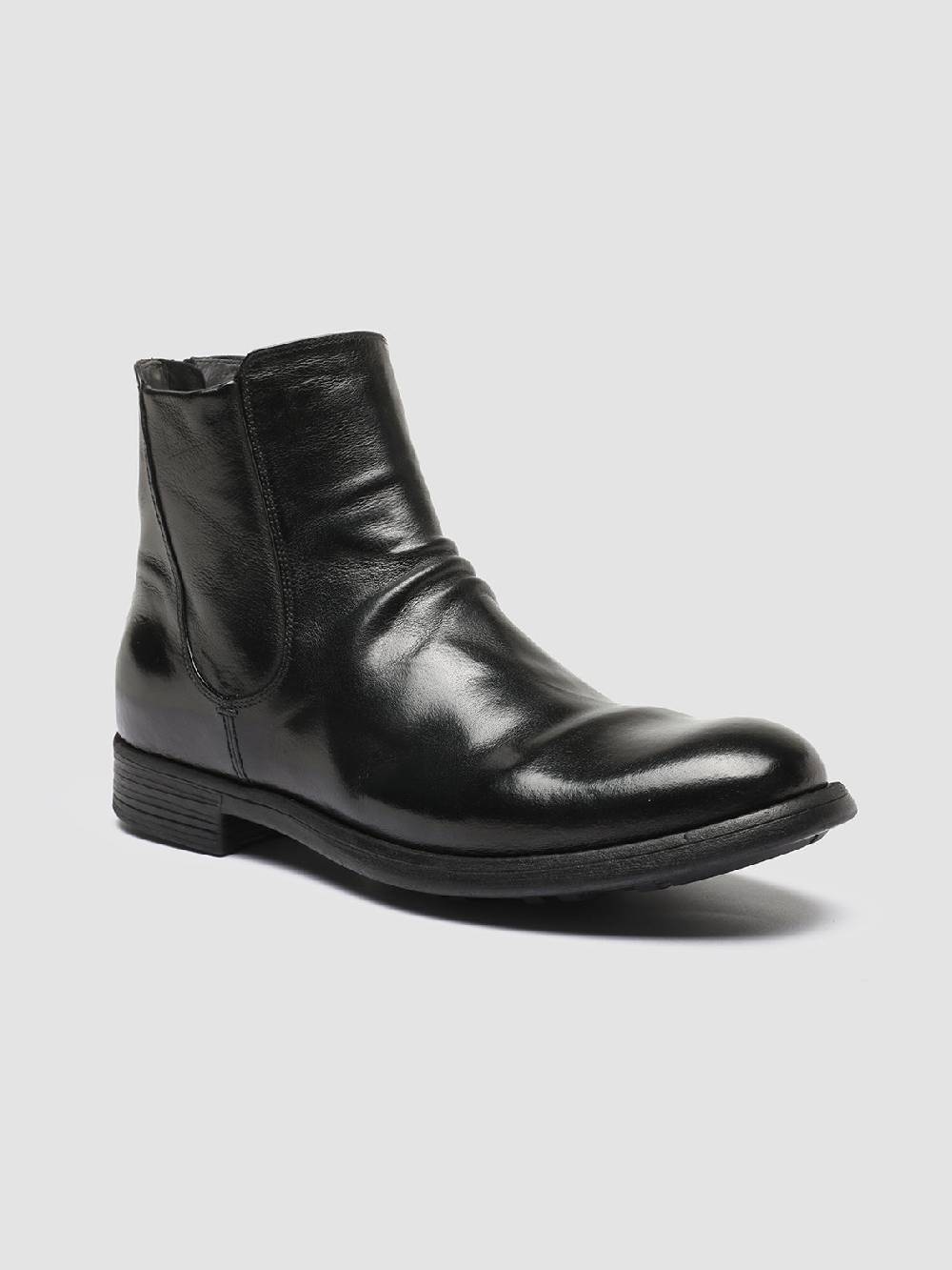 Officine Creative CHRONICLE 059 Stivali Zip in Pelle Nera Pezzi Unici