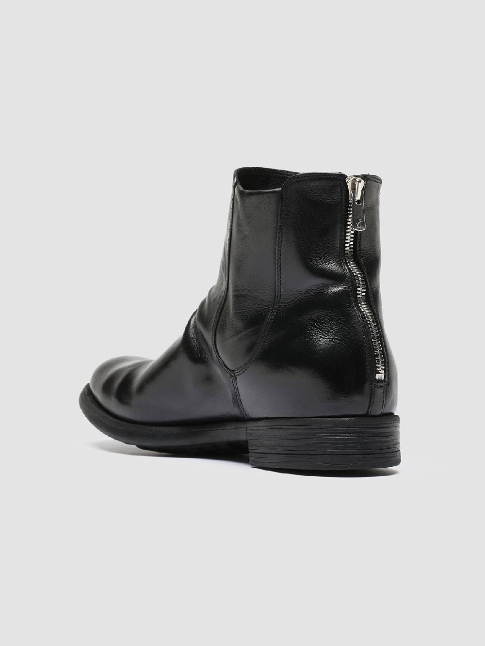 Officine Creative CHRONICLE 059 Stivali Zip in Pelle Nera Pezzi Unici