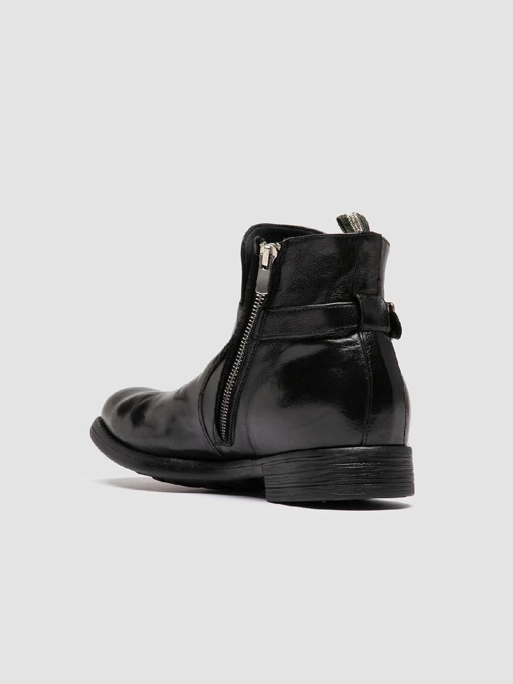 Officine Creative CHRONICLE 068 Stivali con Zip in Pelle Nera Soddisfazione Garantita