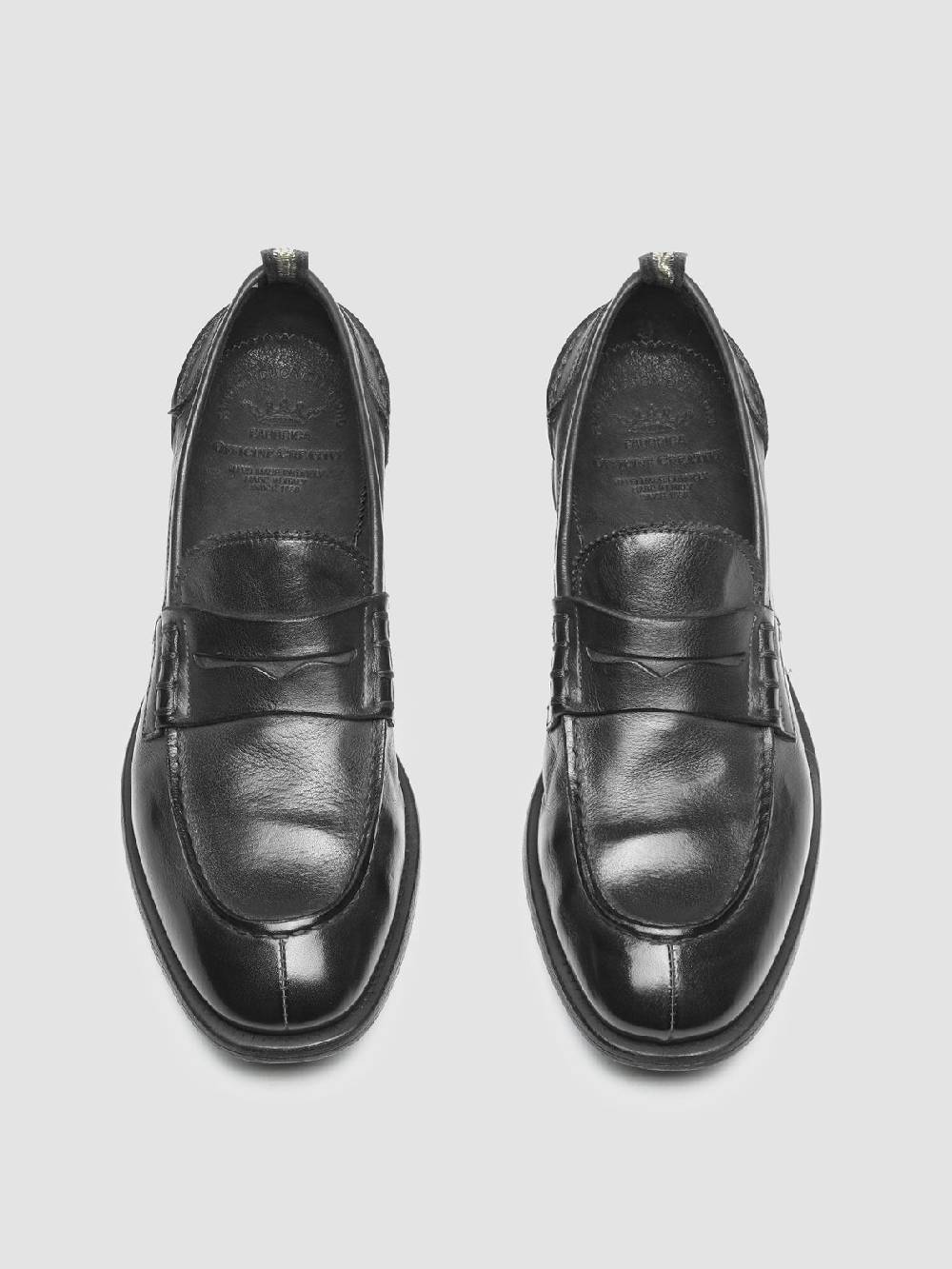 Officine Creative CHRONICLE 144 Mocassini Penny Loafer in Pelle Nera Negozi Online