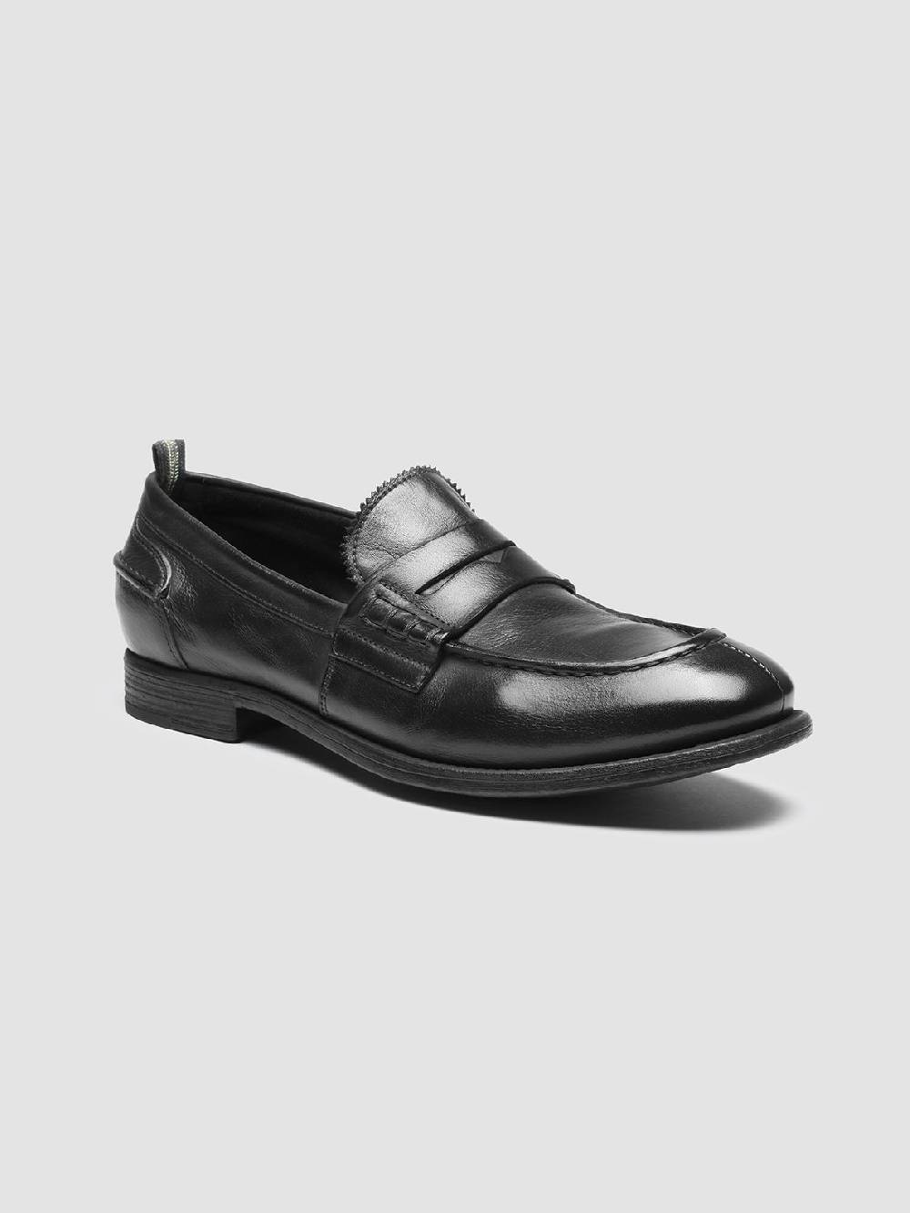 Officine Creative CHRONICLE 144 Mocassini Penny Loafer in Pelle Nera Negozi Online