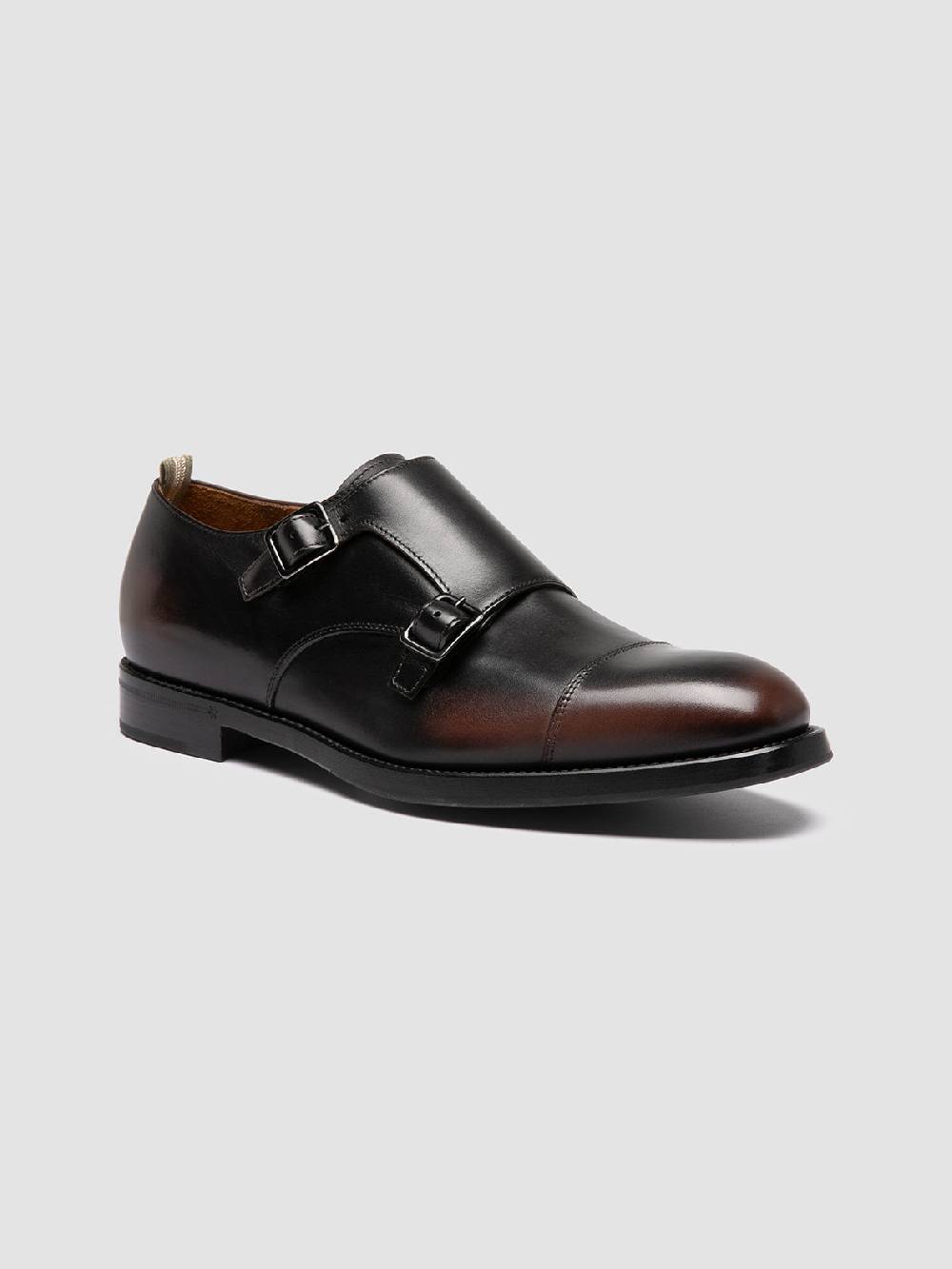 Officine Creative CONSULTANT 004 Monk Strap in Pelle Marrone Fino Al -60%