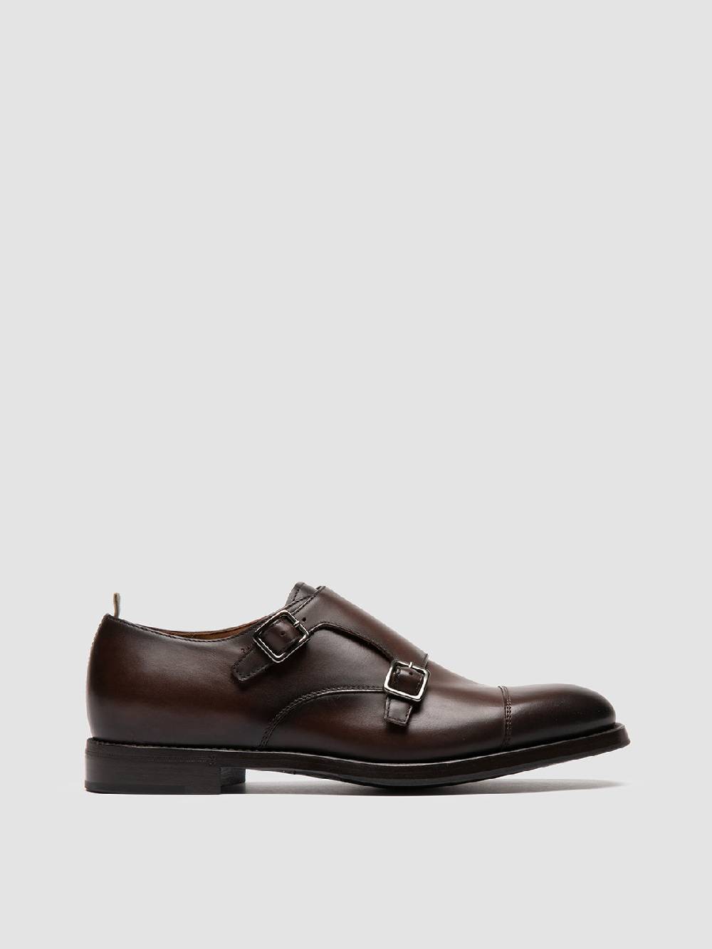 Officine Creative CONSULTANT 004 Monk Strap in Pelle Marrone