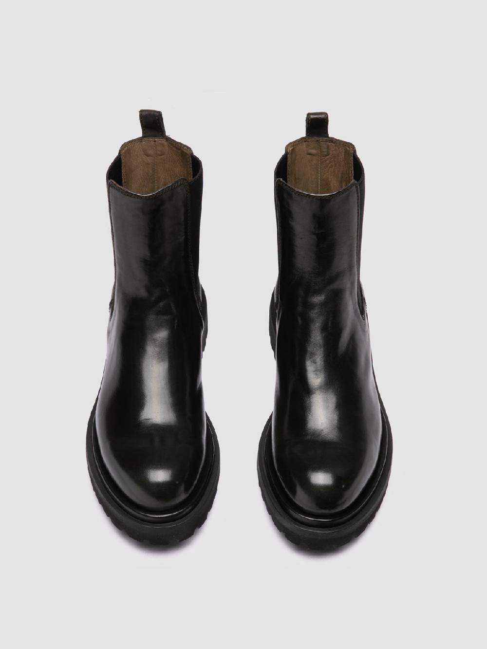 Officine Creative EVENTUAL DD 103 Stivaletti Chelsea in Pelle Verde Prezzo Ridotto