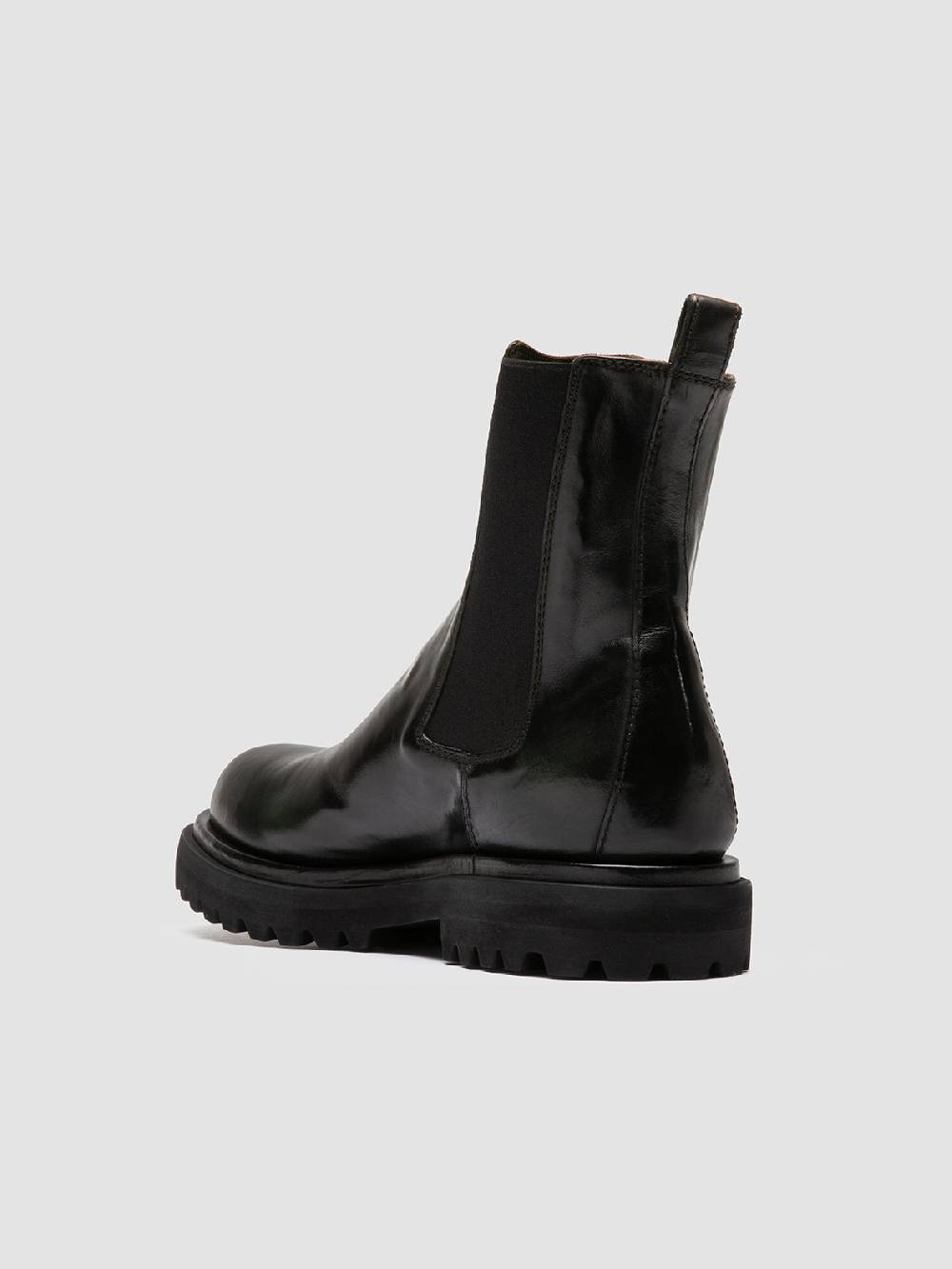 Officine Creative EVENTUAL DD 103 Stivaletti Chelsea in Pelle Verde Prezzo Ridotto