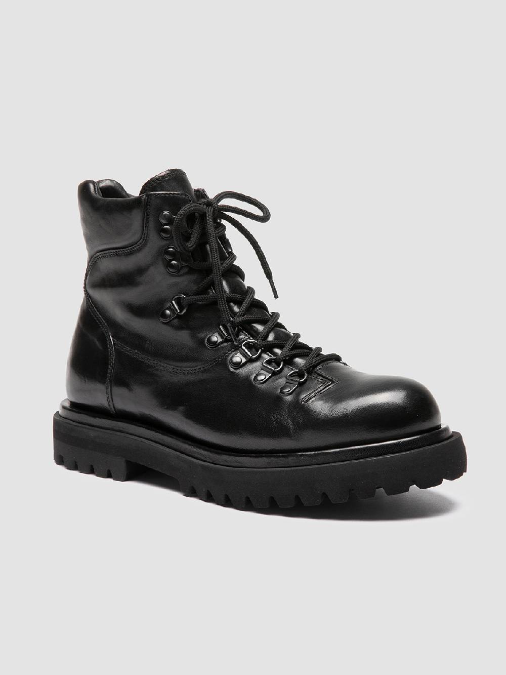 Officine Creative EVENTUAL DD 106 Stivali Stringati in Pelle Nera Convenienza
