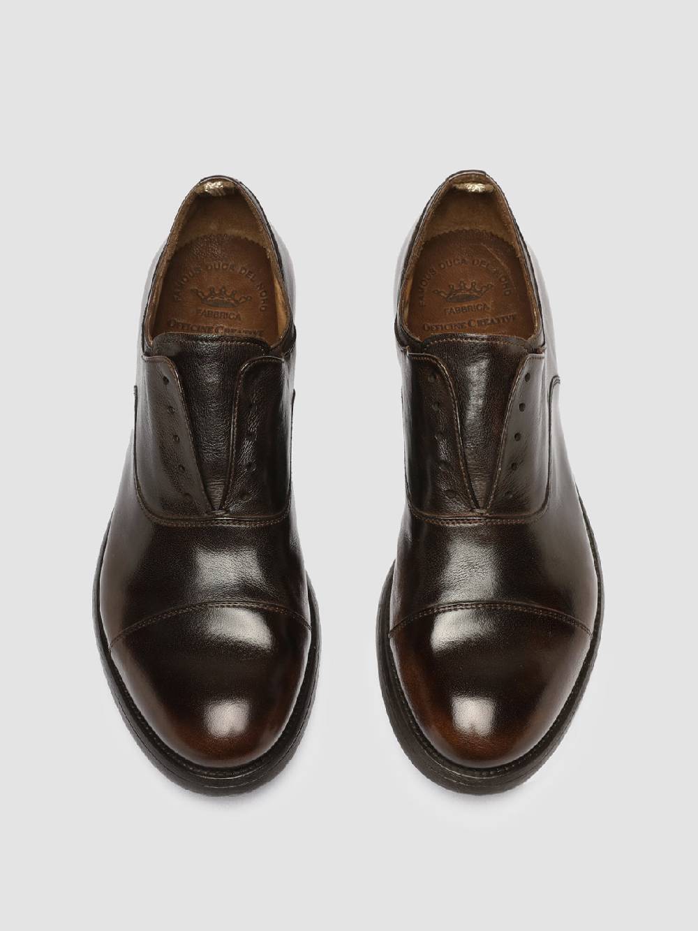 Officine Creative HIVE 004 Scarpe Oxford in Pelle Marrone Presa