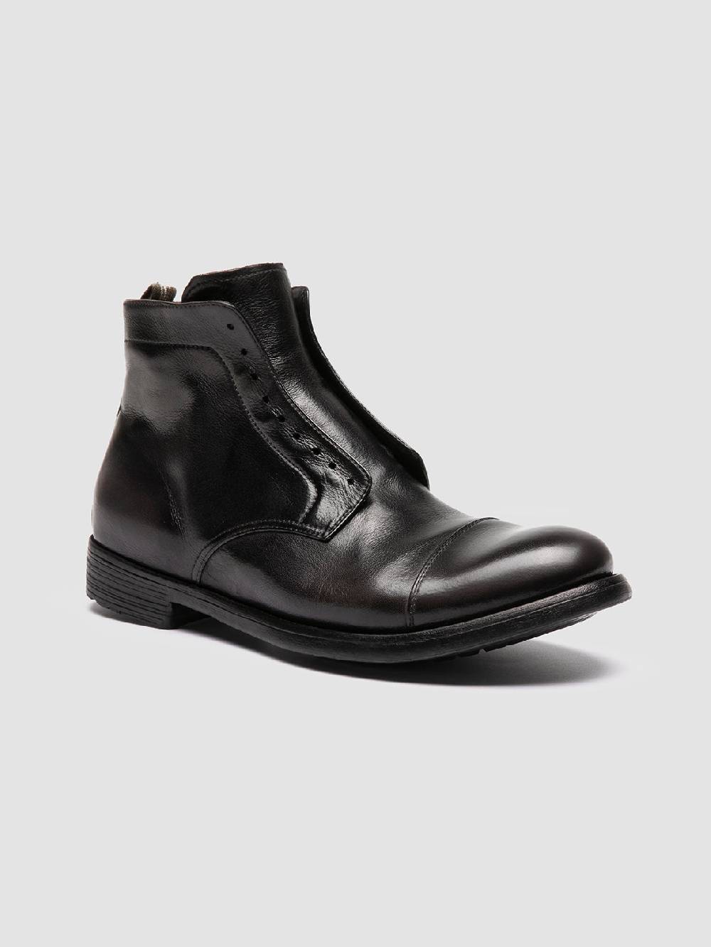 Officine Creative HIVE 005 Stivali con Zip in Pelle Nera Sconto