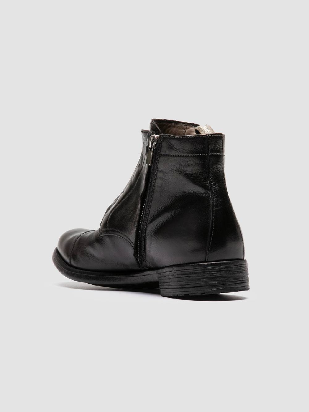 Officine Creative HIVE 005 Stivali con Zip in Pelle Nera Sconto