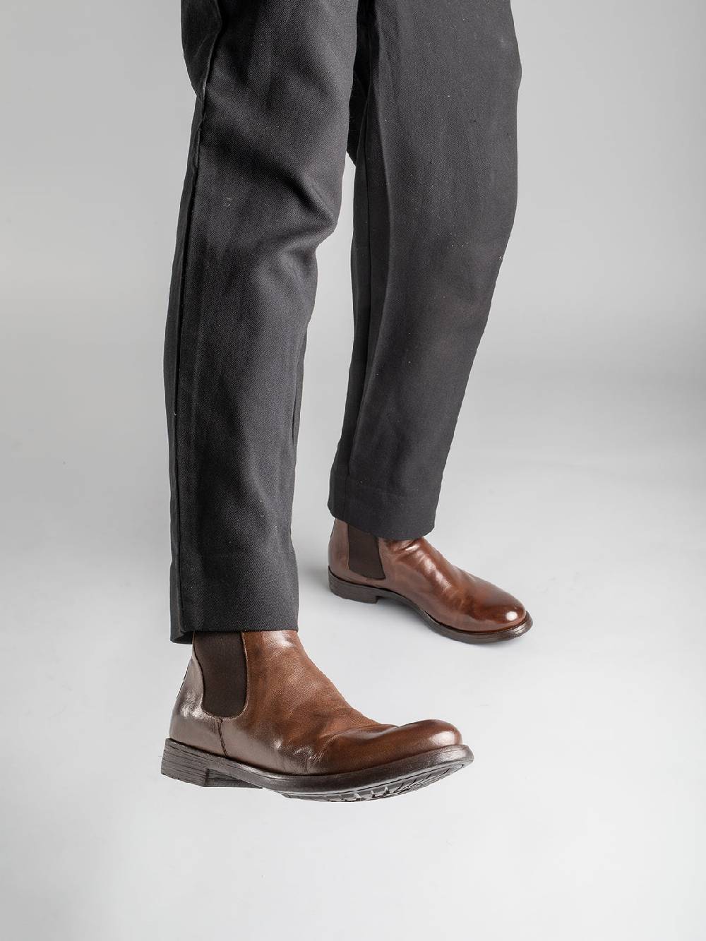 Officine Creative HIVE 007 Stivaletti Chelsea in Pelle Nera Economico