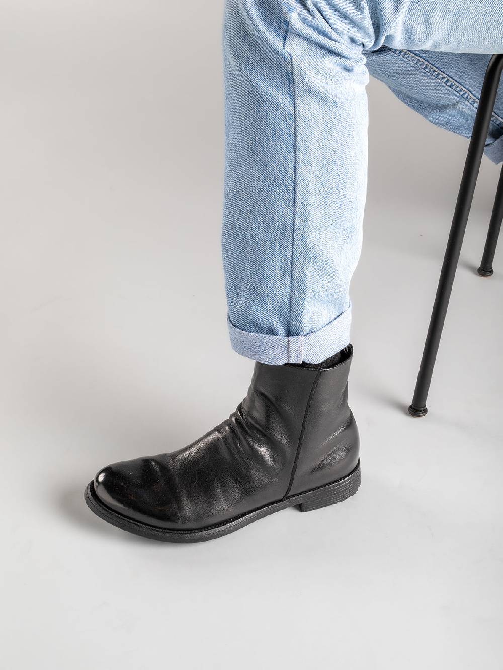 Officine Creative HIVE 010 Stivali in Pelle Nera In Vendita
