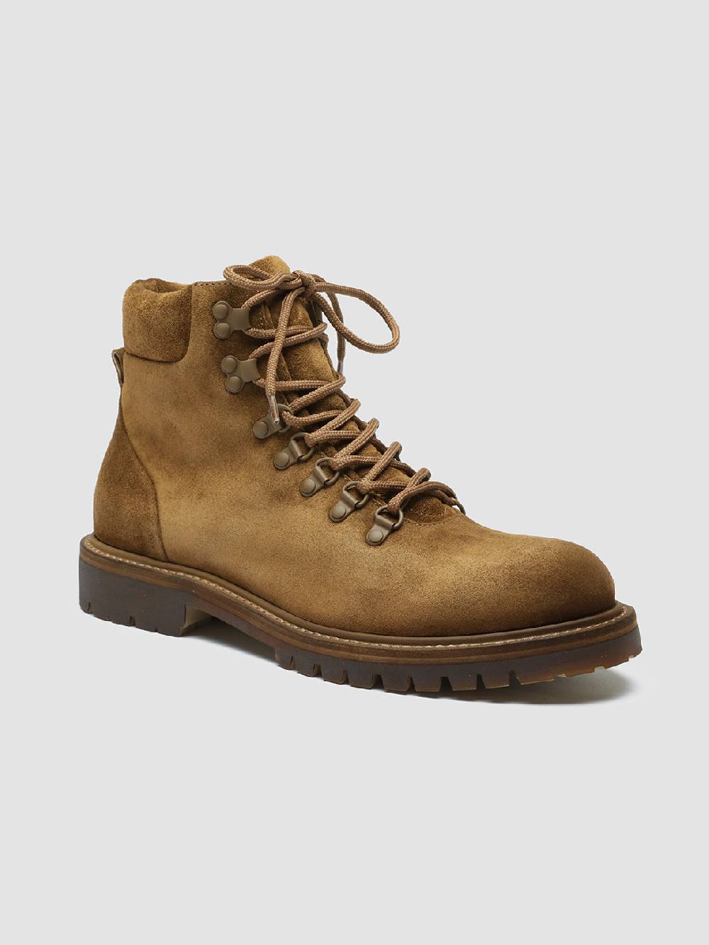 Officine Creative BOSS 003 Stivali Stringati in Camoscio Marrone Vendita Calda