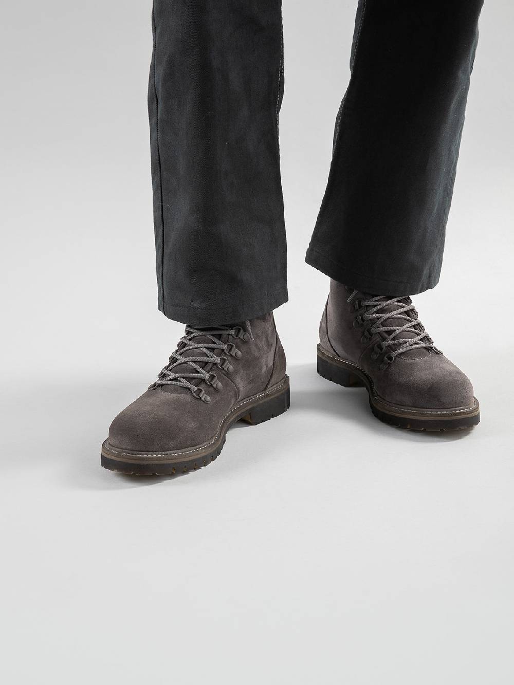 Officine Creative BOSS 003 Stivali Stringati in Camoscio Marrone Vendita Calda