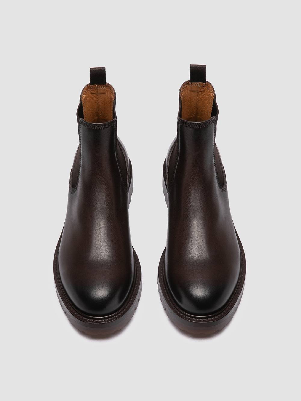 Officine Creative BOSS 004 Stivaletti Chelsea in Pelle Marrone Vendita Economica