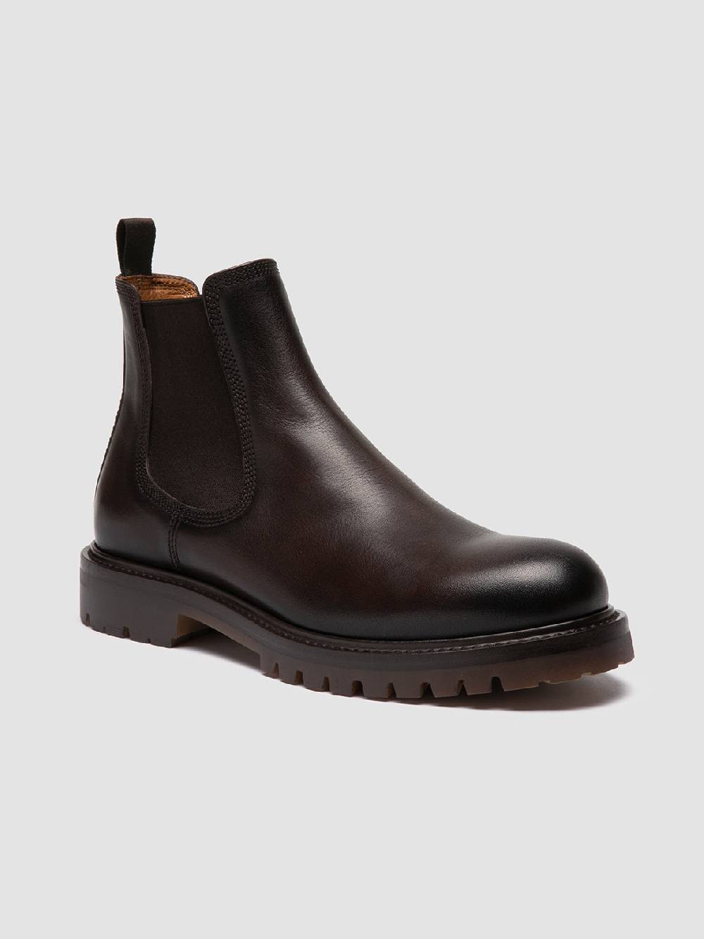 Officine Creative BOSS 004 Stivaletti Chelsea in Pelle Marrone Vendita Economica