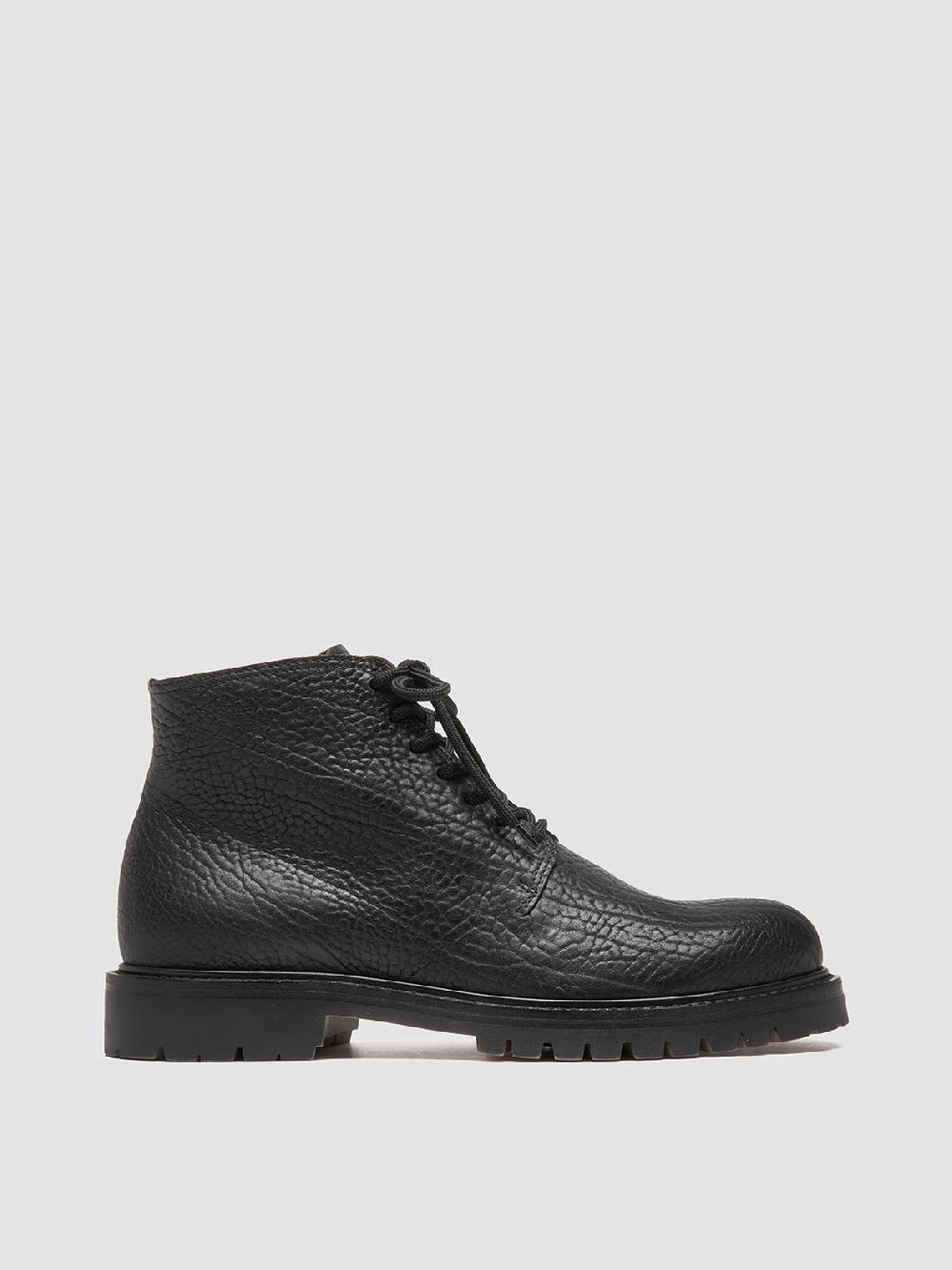 Officine Creative BOSS 011 Stivali Stringati in Pelle Nera
