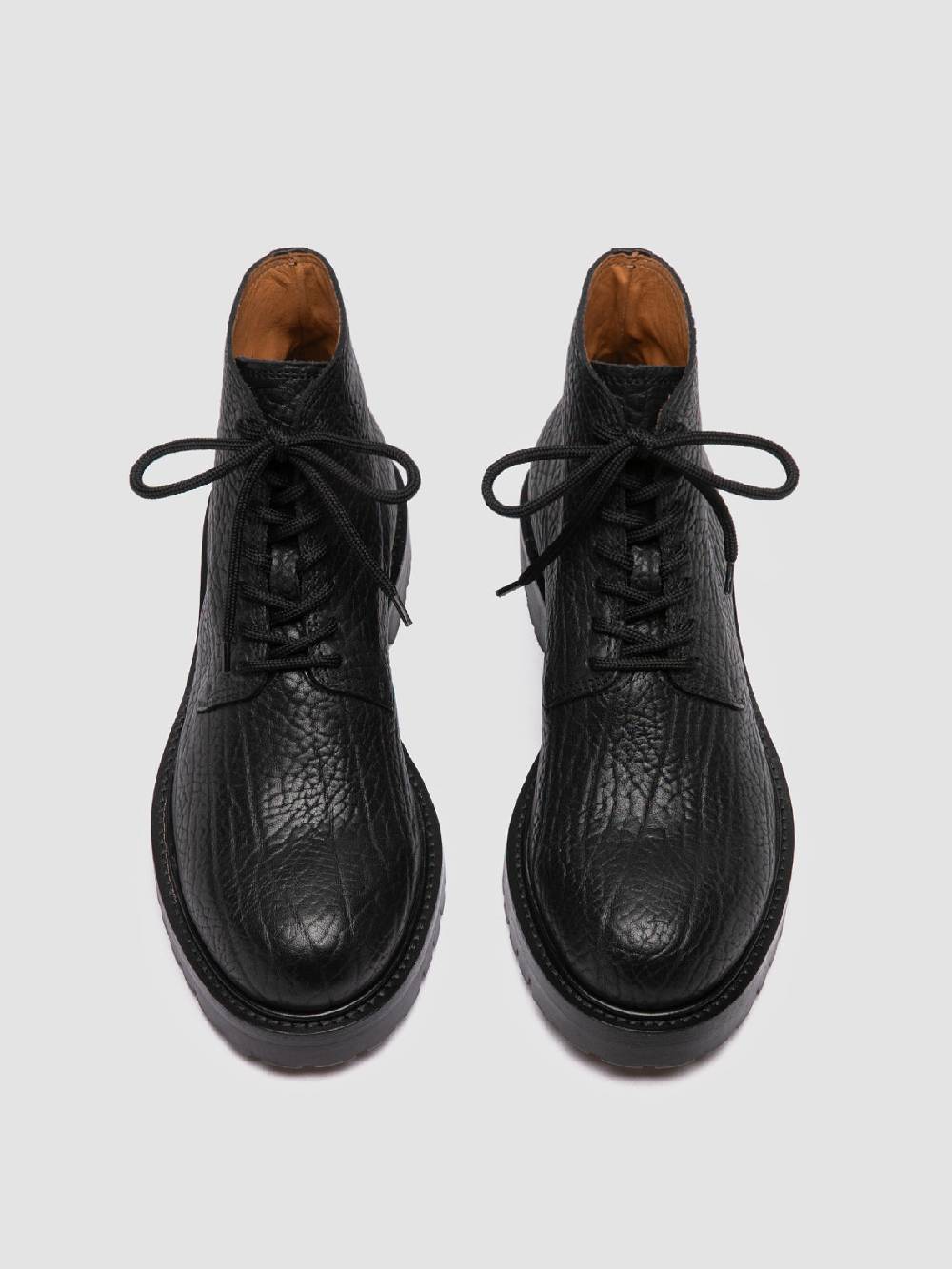 Officine Creative BOSS 011 Stivali Stringati in Pelle Nera Vendite Flash