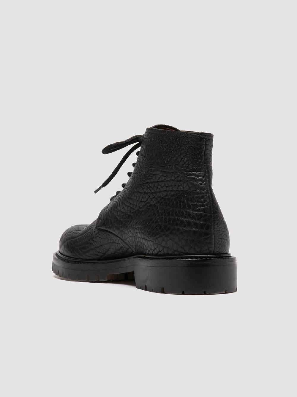Officine Creative BOSS 011 Stivali Stringati in Pelle Nera Vendite Flash