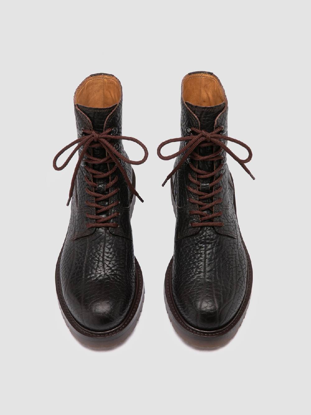Officine Creative BOSS 012 Stivali Stringati in Pelle Marrone Negozio