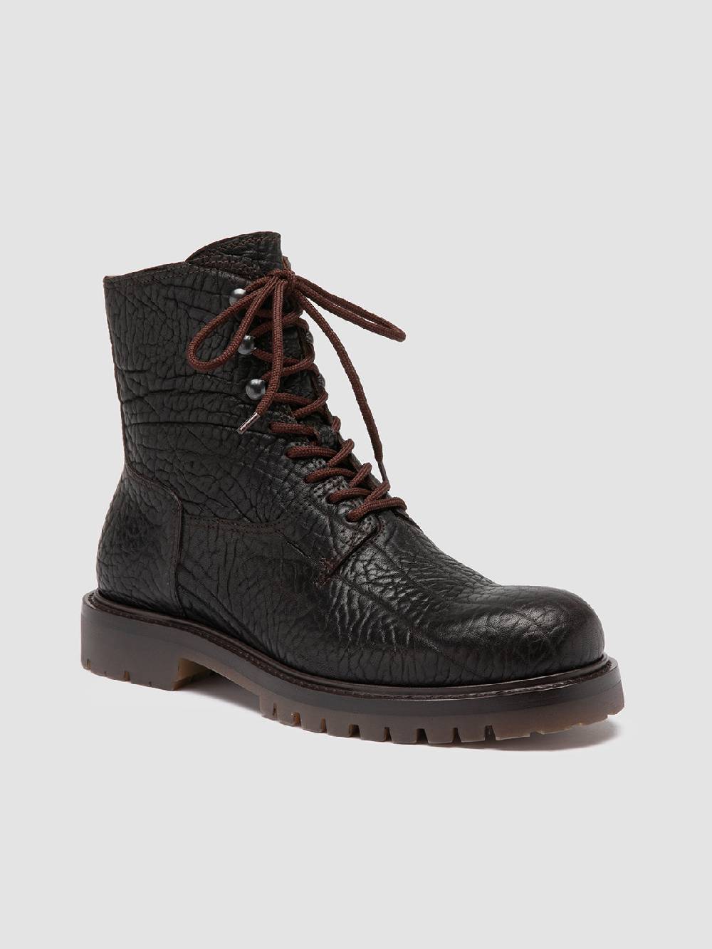 Officine Creative BOSS 012 Stivali Stringati in Pelle Marrone Negozio