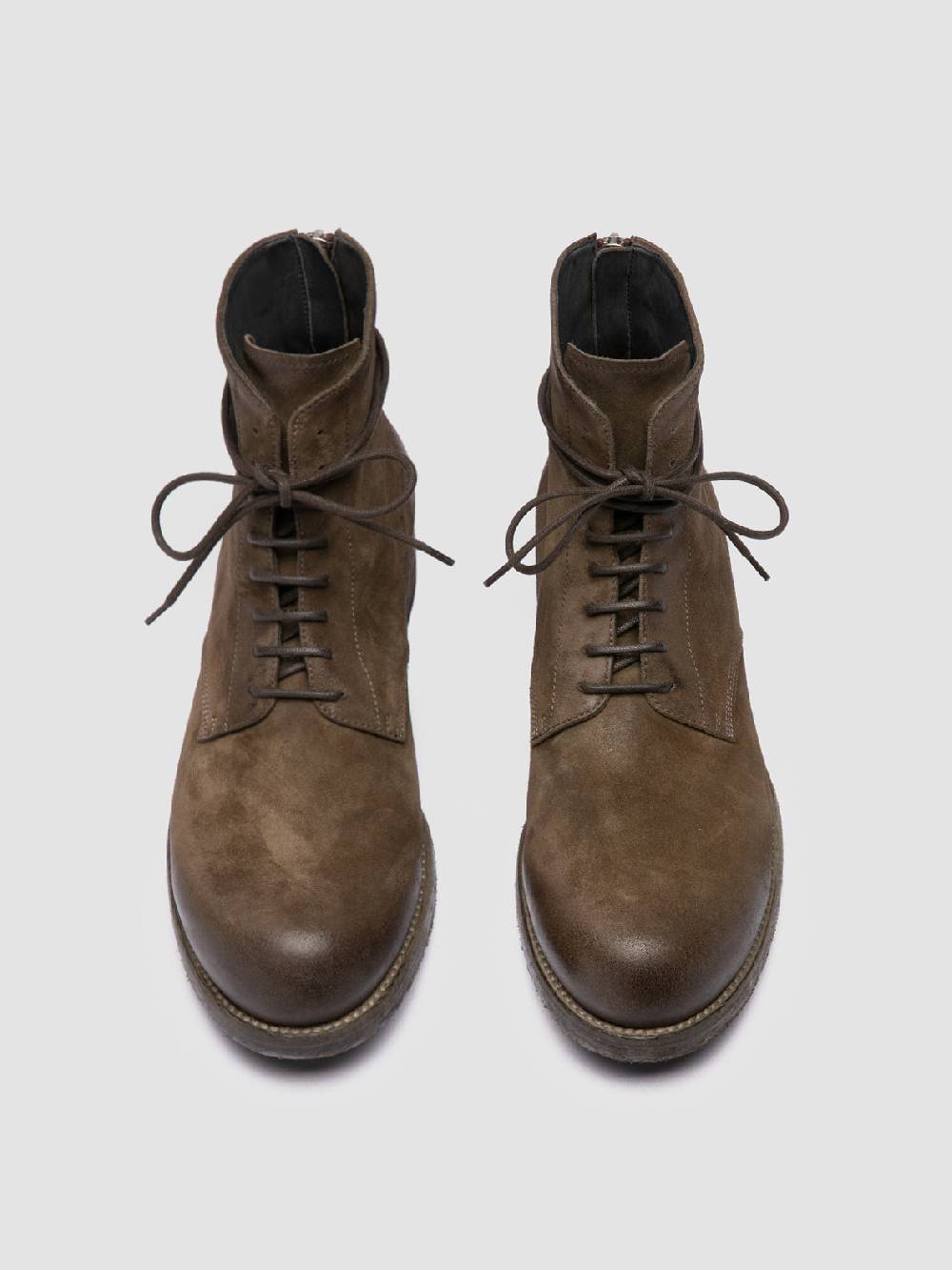 Officine Creative BULLA DD 102 Stivali Stringati in Pelle Scamosciata Verde Spedizione gratuita