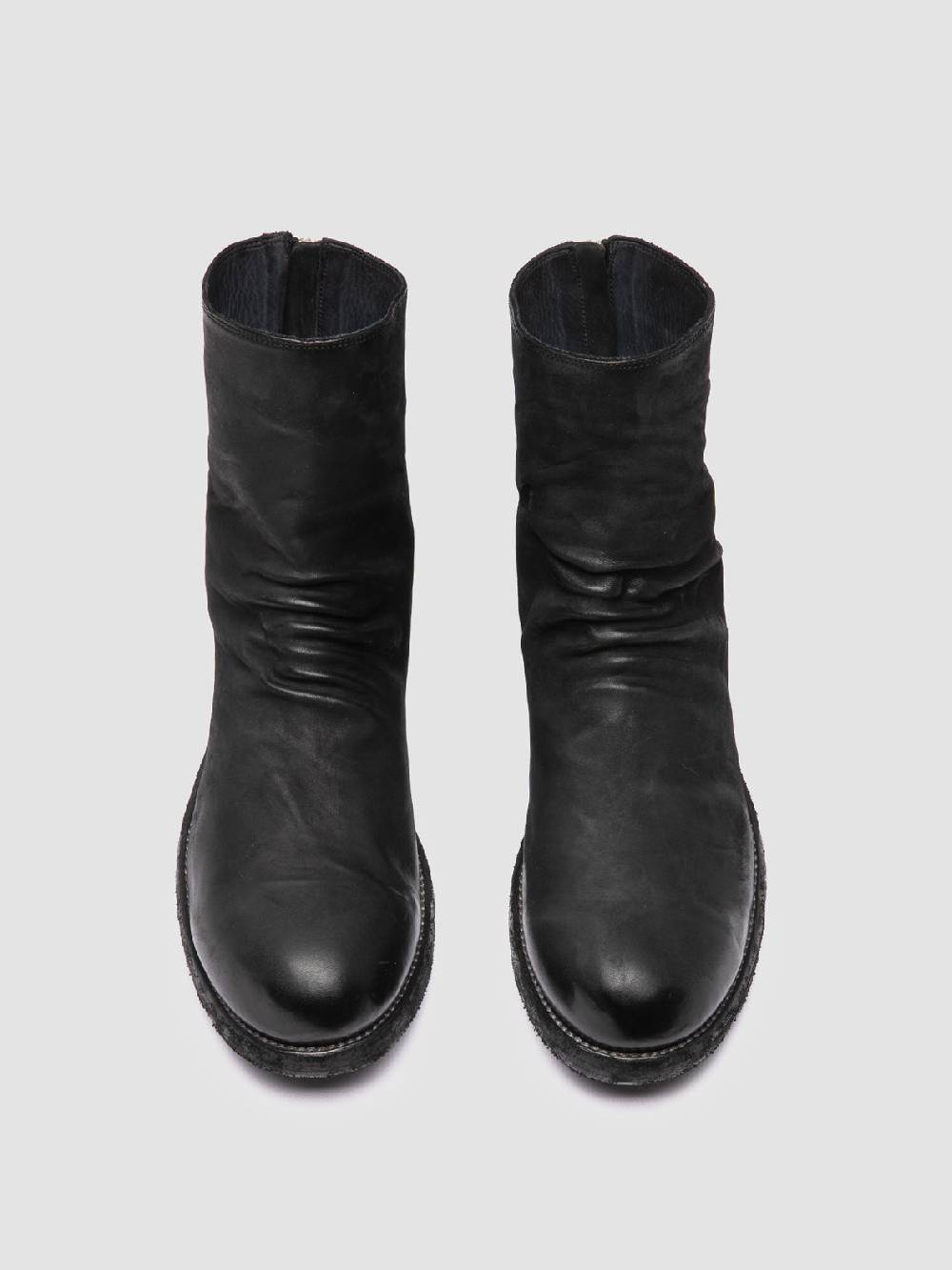 Officine Creative BULLA DD 103 Stivali con Zip in Pelle Nera Sconto di tempo limitato